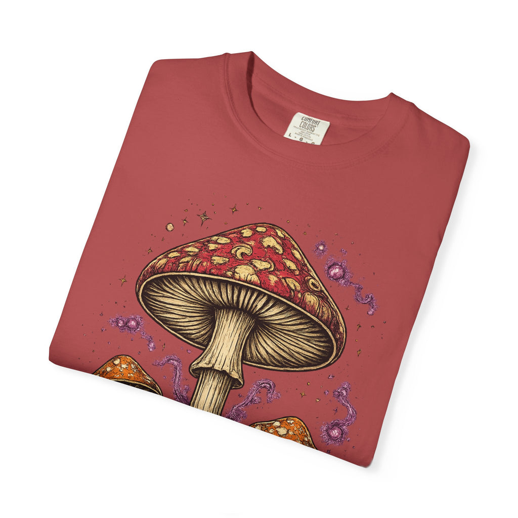 City: Portland Mushroom Graphic T-Shirt — Vintage Forest Amanita Design