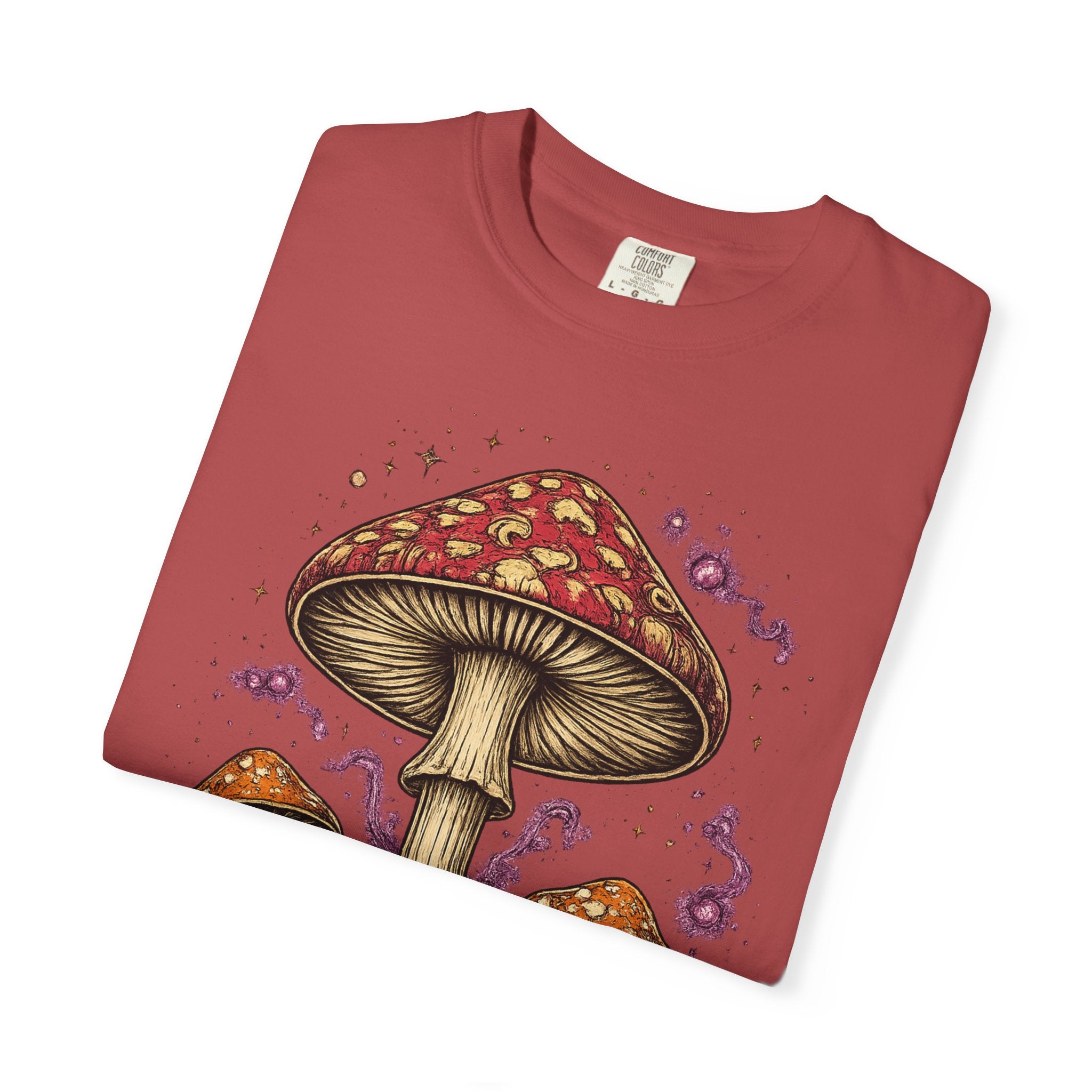 City: Portland Mushroom Graphic T-Shirt — Vintage Forest Amanita Design