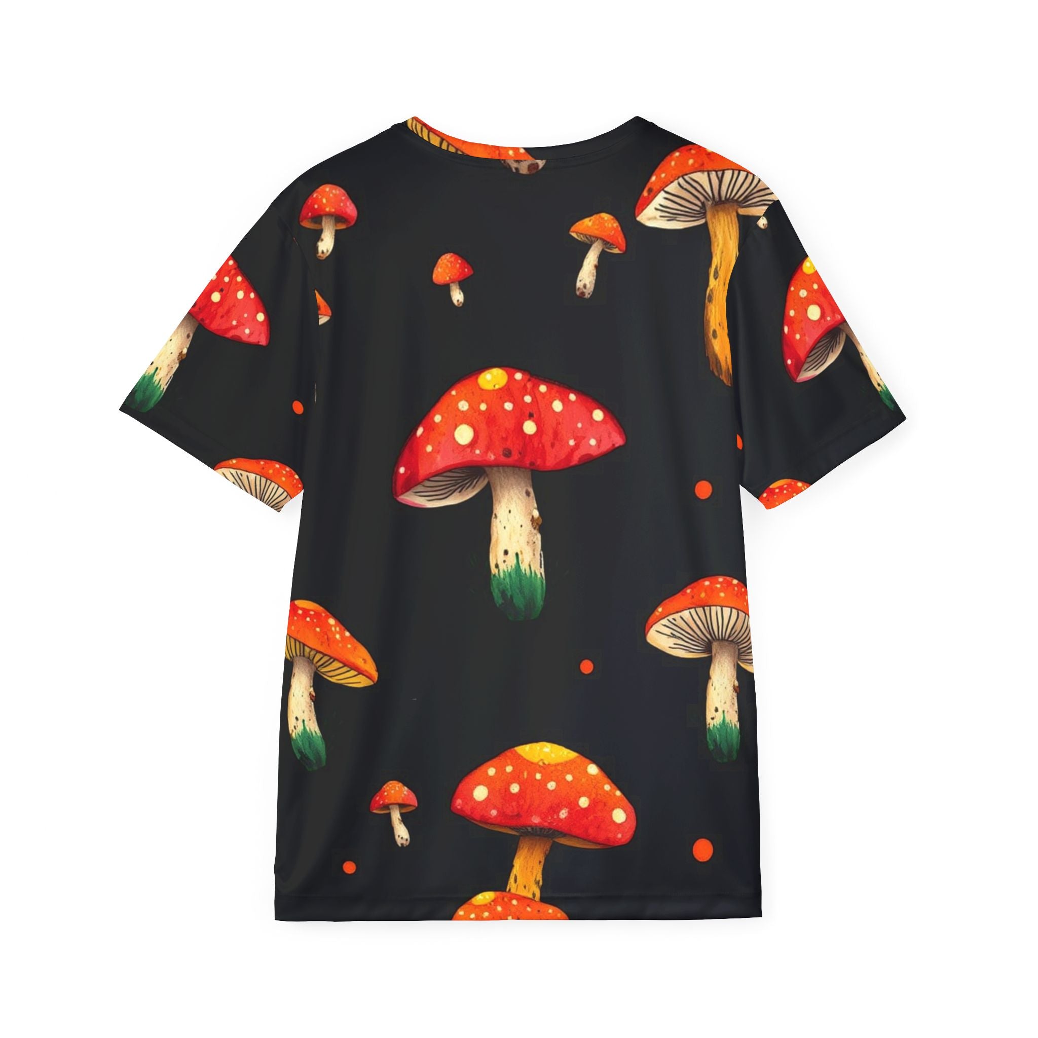 Men's Mushroom Print Sports Jersey — Red Toadstool All-Over Graphic Tee