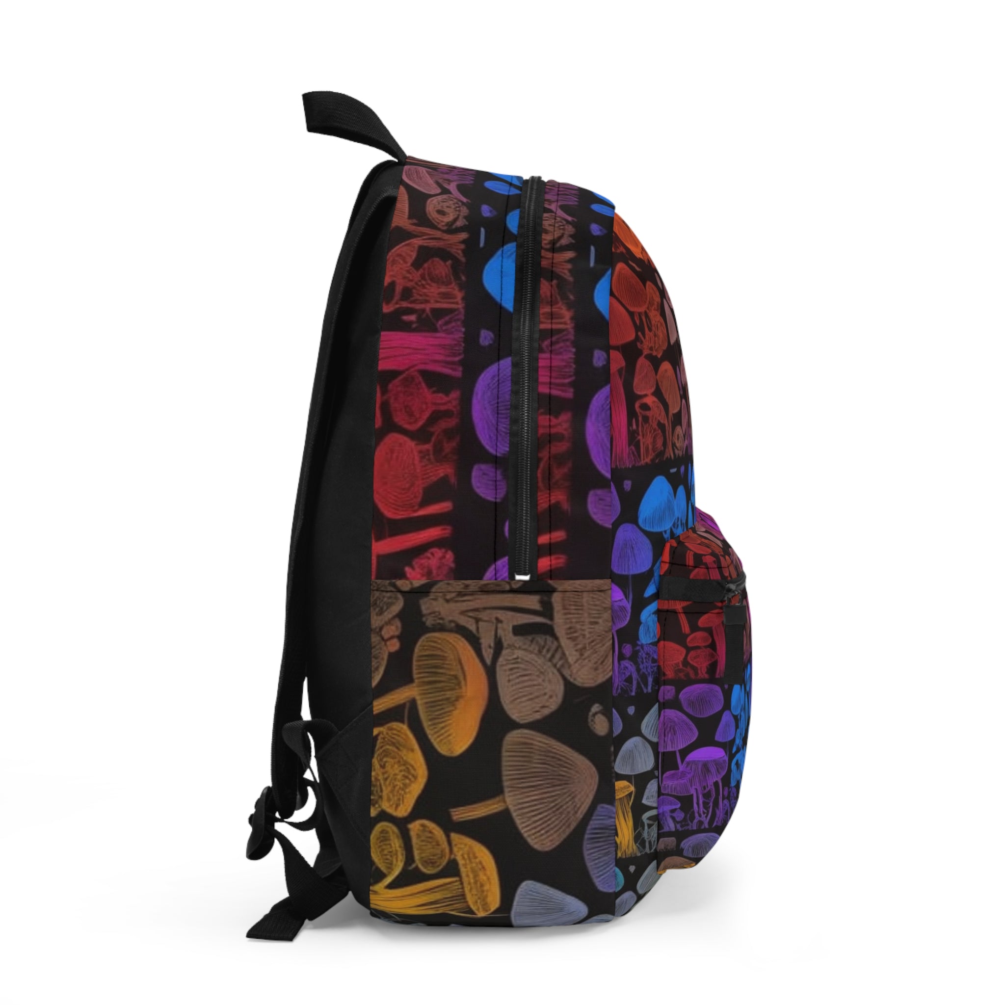Psychedelic Mushroom Pattern Backpack – Rainbow Fungi School & Travel Bag