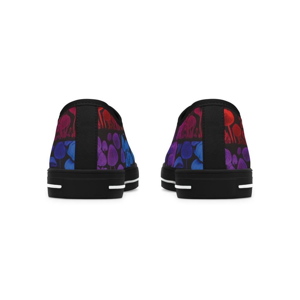 Women's Low Top Sneakers — Purple Skull Pattern Casual Canvas Shoes