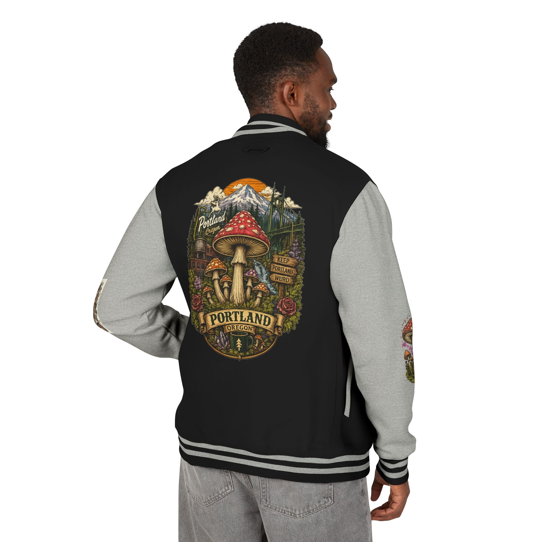 Portland Mushroom Patch Letterman Jacket