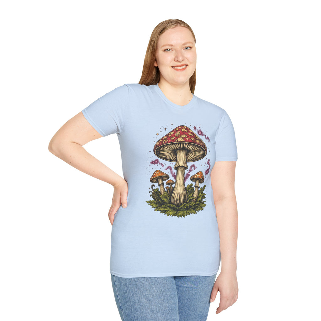 City: Portland Mushroom Magic T-Shirt — Vintage Red Toadstool Illustration