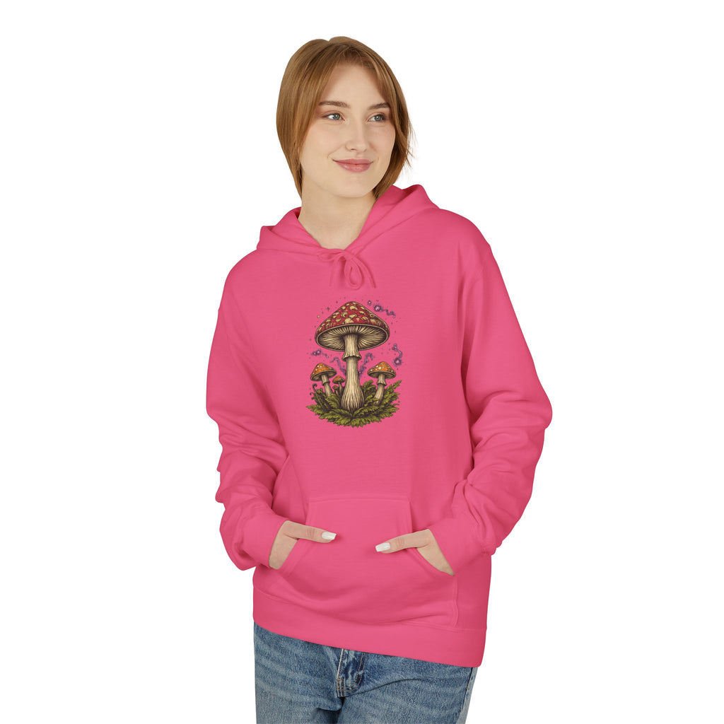 Mushroom Art Hoodie — Botanical Foraging Graphic Pullover