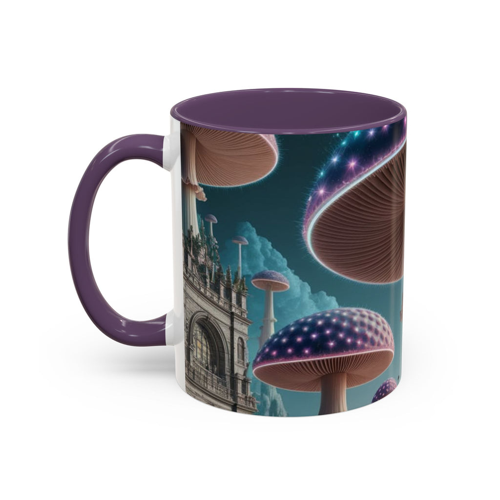 Mug: Mystical Mushroom Accent Coffee Mug — Fantasy Psychedelic Ceramic Cup (11/15oz)