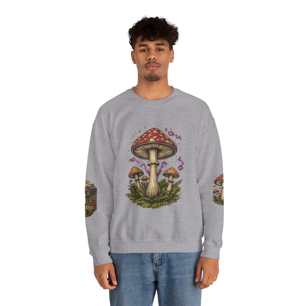 City: Portland Mushroom Crewneck Sweatshirt Vintage Psychedelic Fungi Graphic