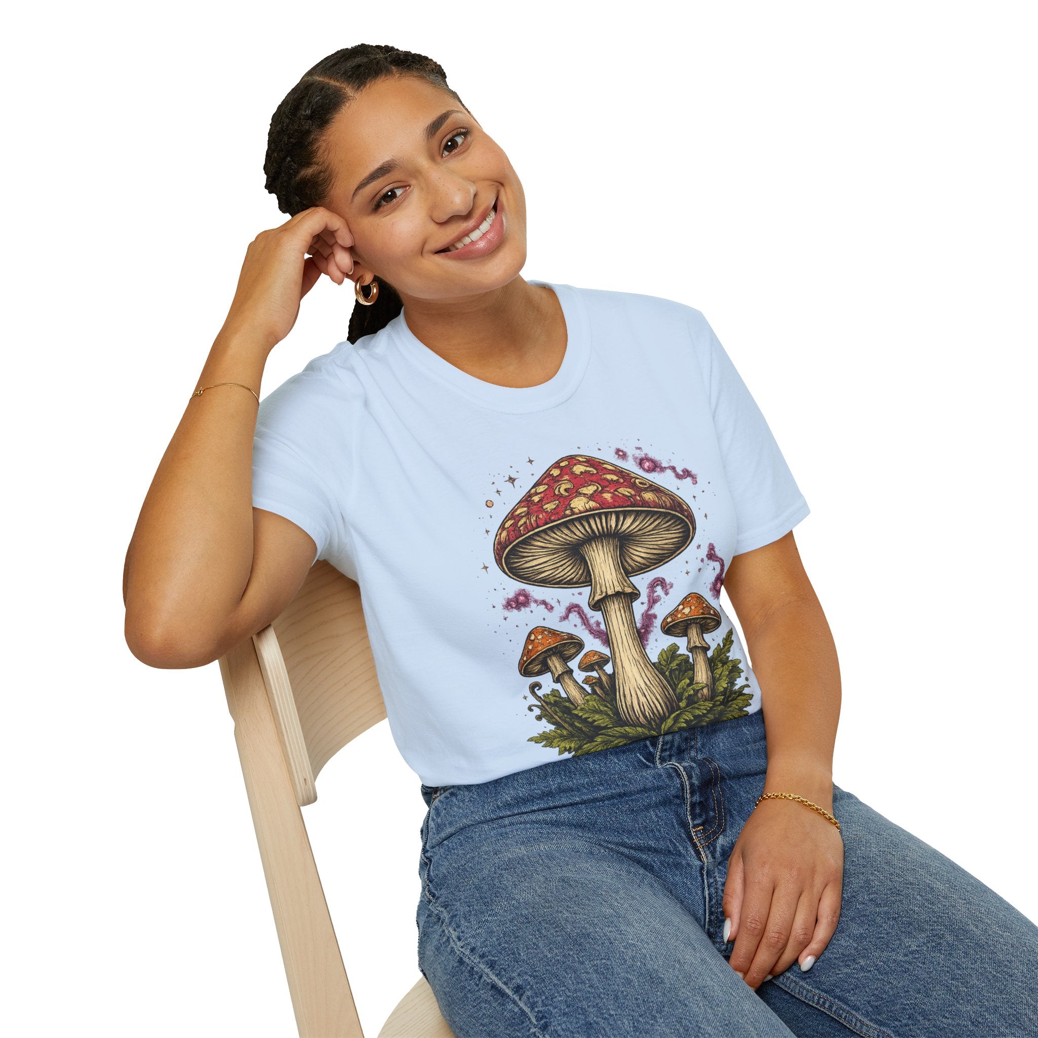 City: Portland Mushroom Magic T-Shirt — Vintage Red Toadstool Illustration