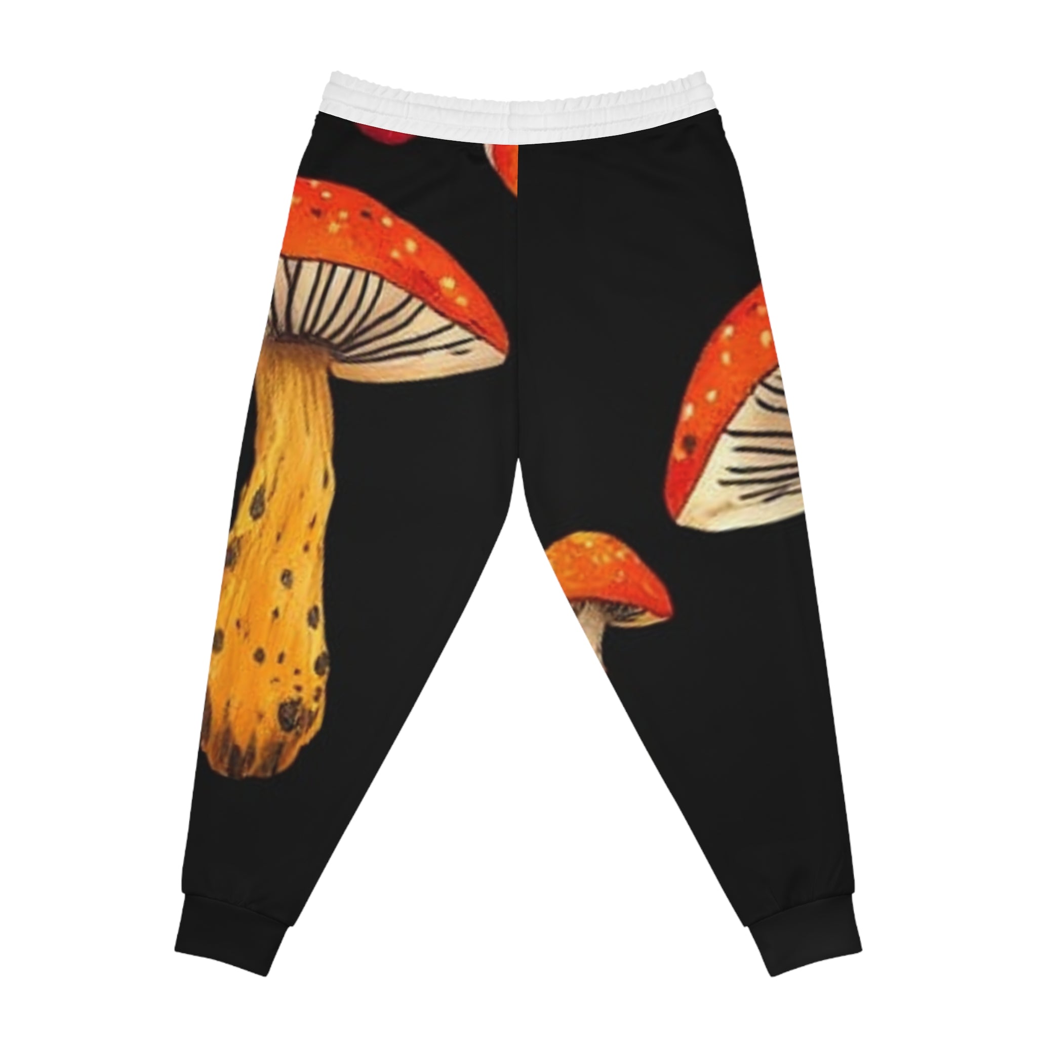 Red Toadstool Mushroom Joggers — Psychedelic Forest AOP Athletic Pants