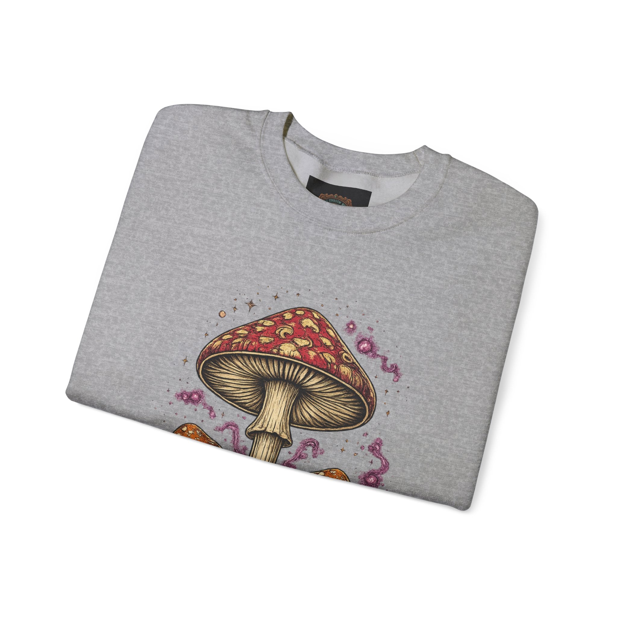 City: Portland Mushroom Crewneck Sweatshirt Vintage Psychedelic Fungi Graphic