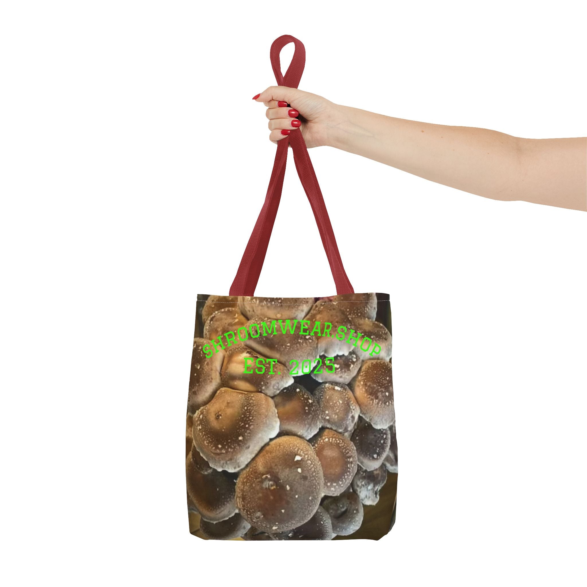 Bag: Mushroom Print Tote Bag-Over-Print Canvas Tote