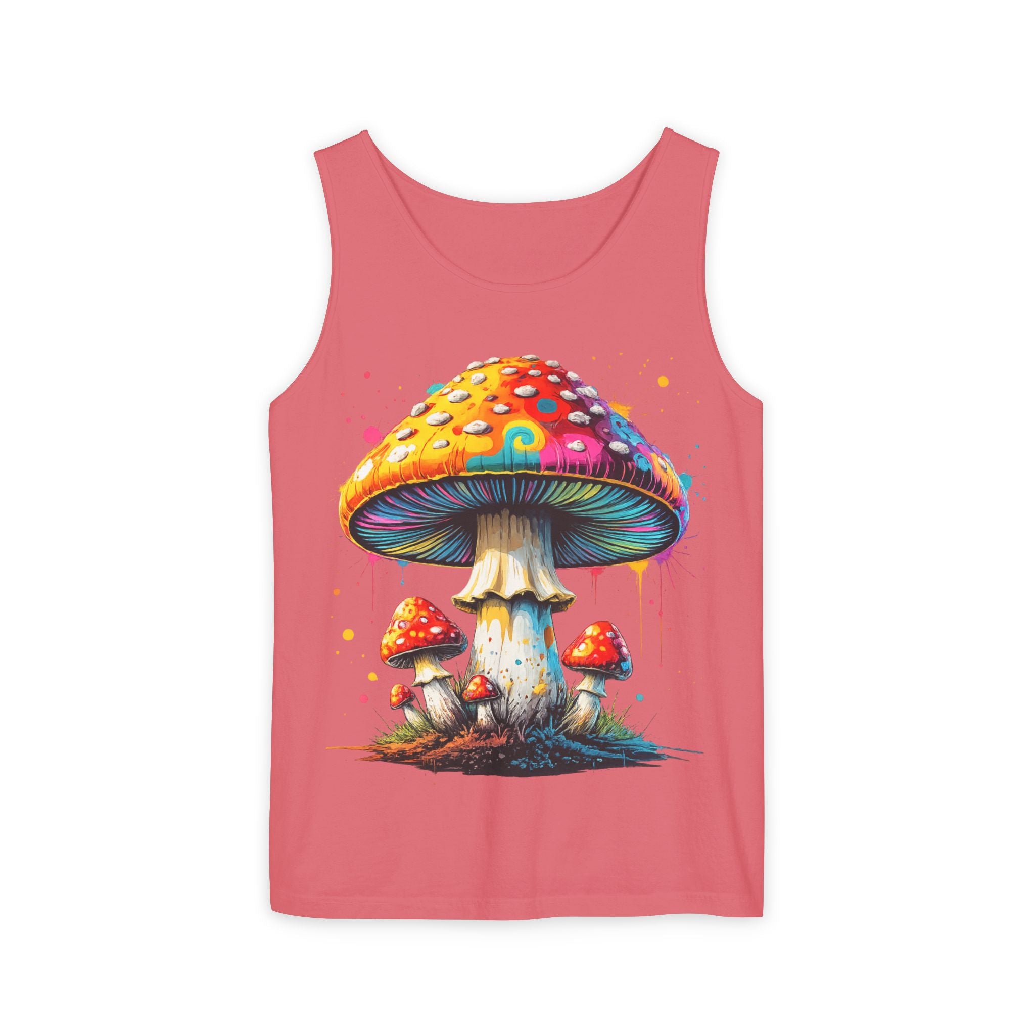 City: Portland Mushroom Graphic Tank Top — Colorful Psychedelic Fungi Design