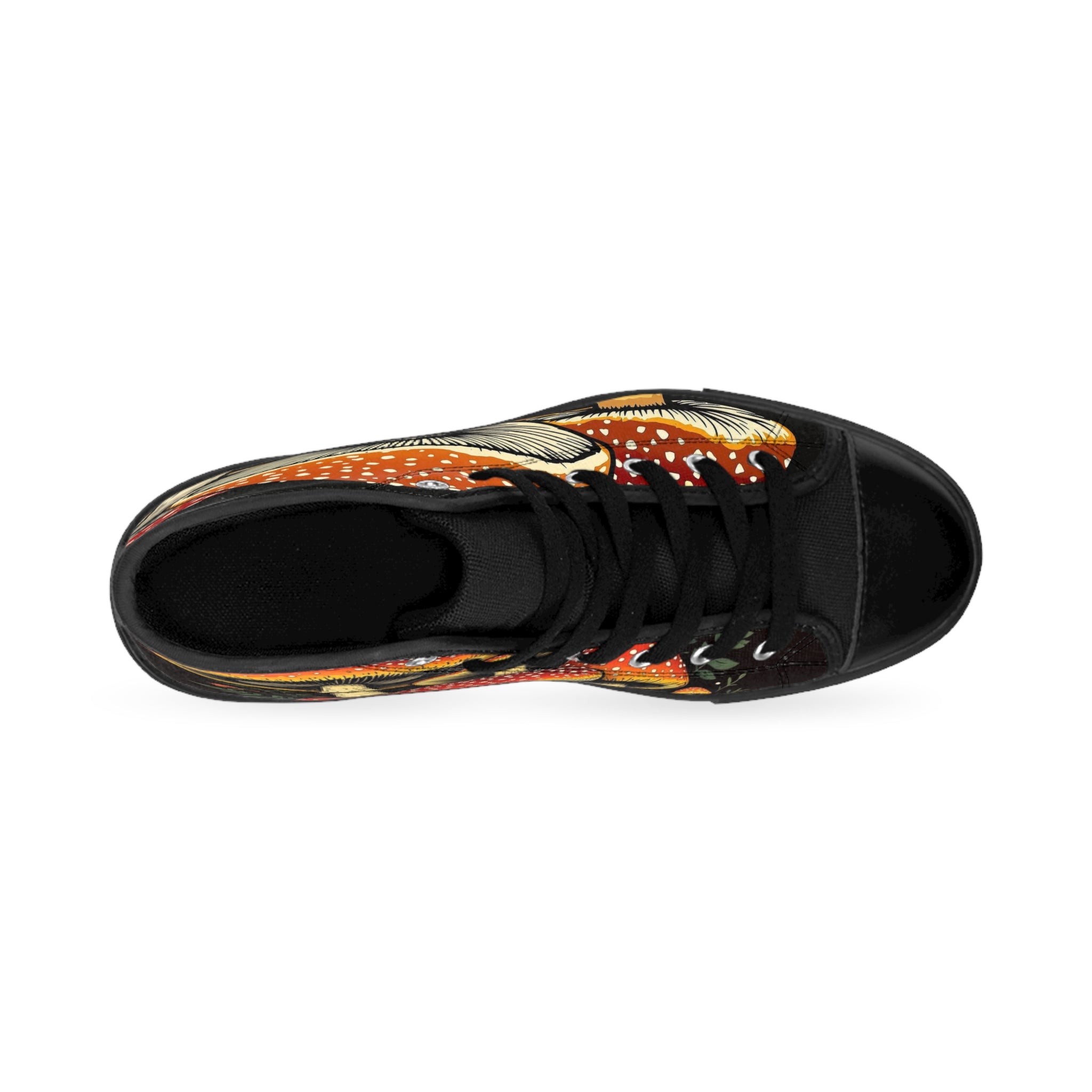 Mushroom Print High-Top Sneakers – Red Toadstool Graphic Women's Shoes