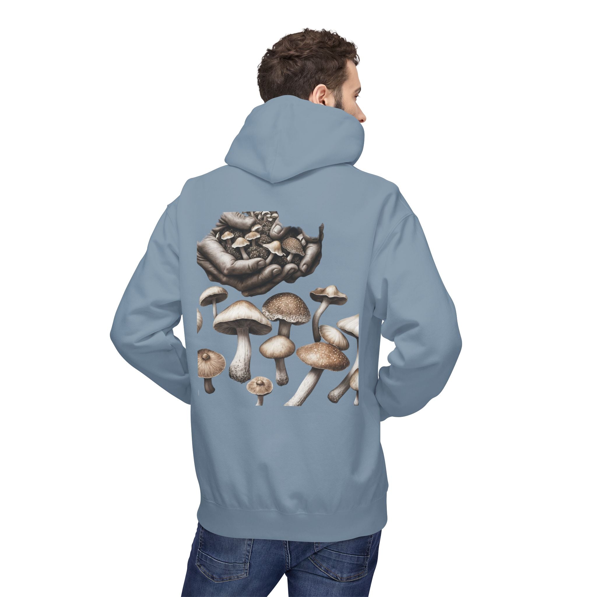 Mushroom Art Hoodie — Botanical Foraging Graphic Pullover
