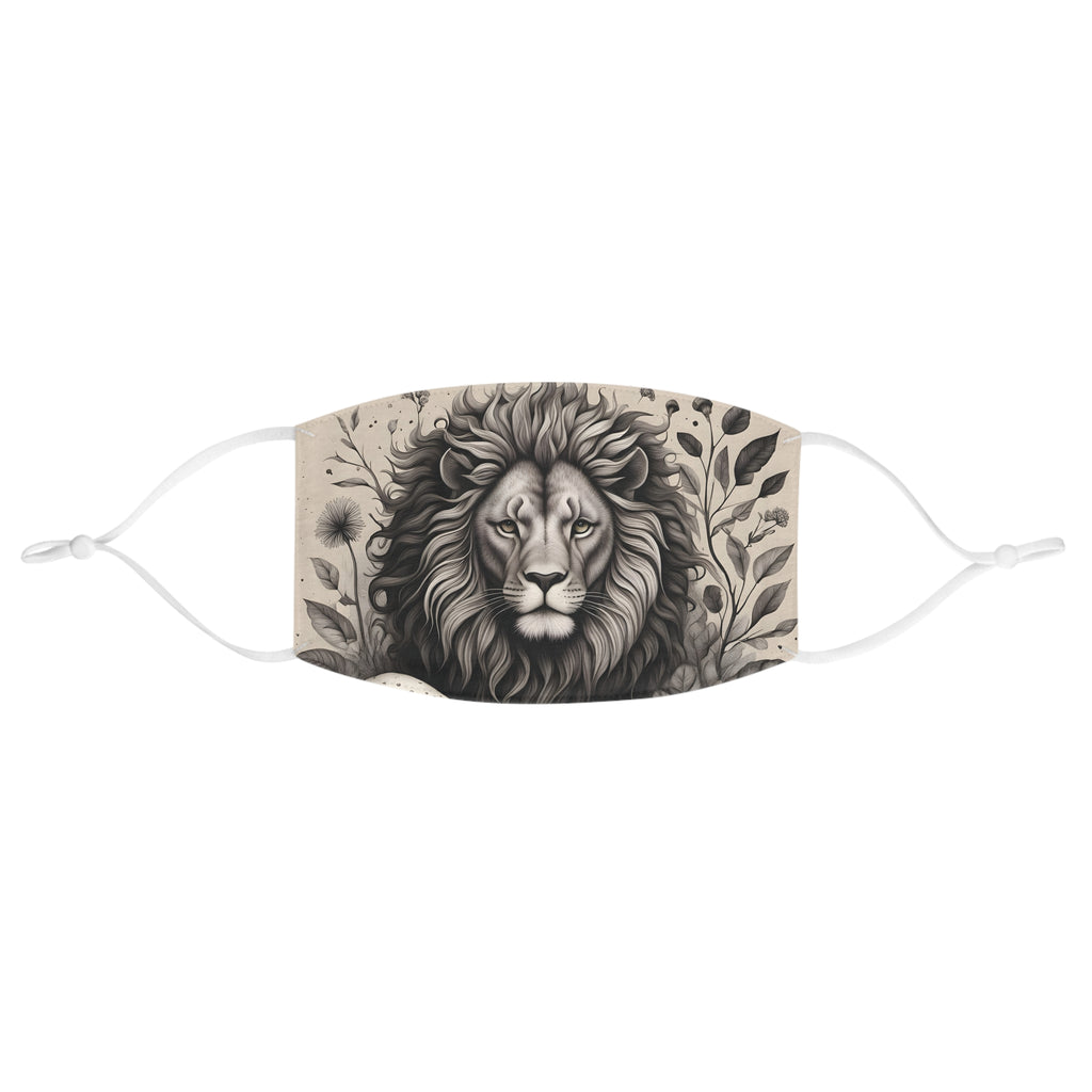 Lion Portrait Face Mask — Majestic Monochrome Animal Mask