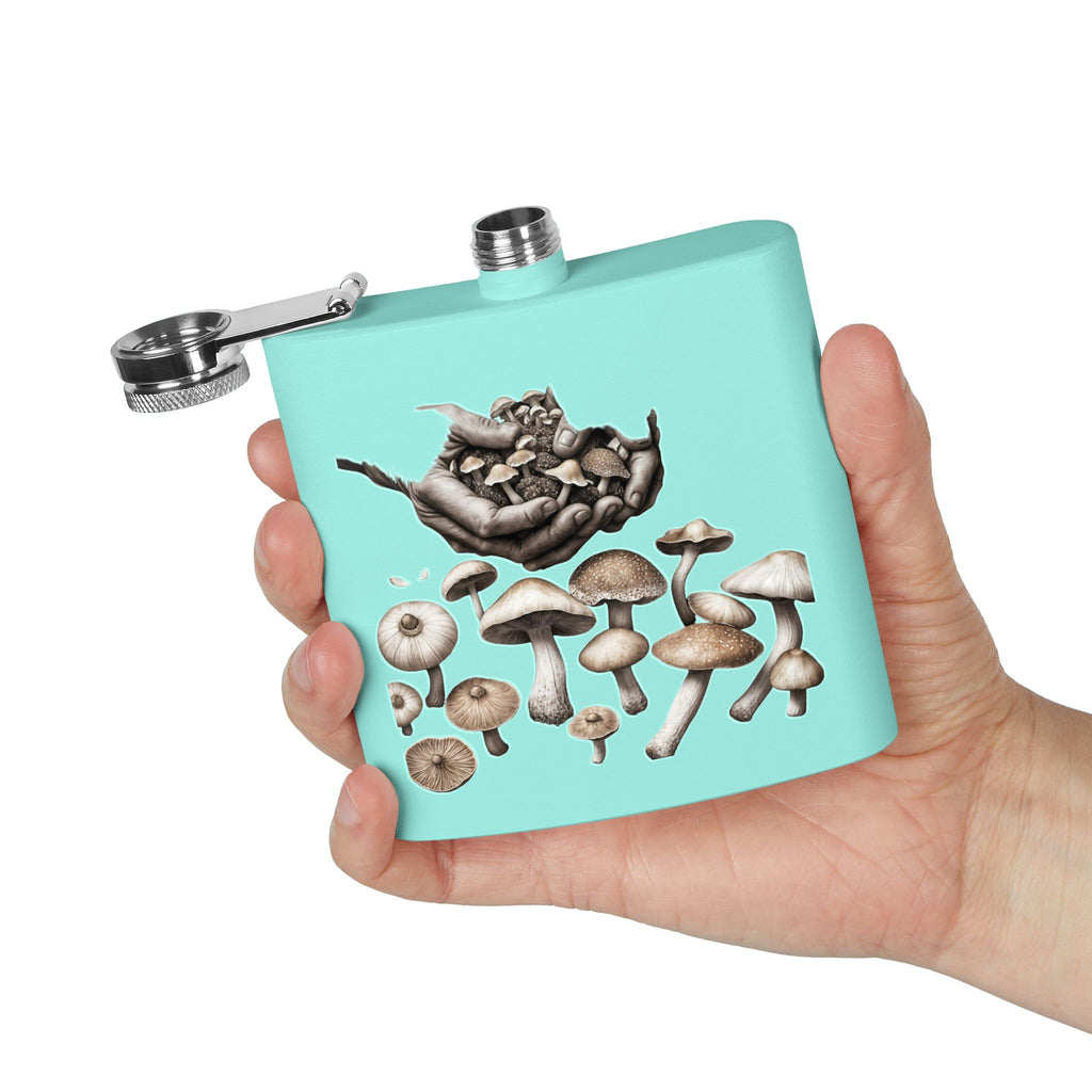 Hands of the Harvest Flask – Hold the Magic of Nature Stainless Steel Flask, 6oz