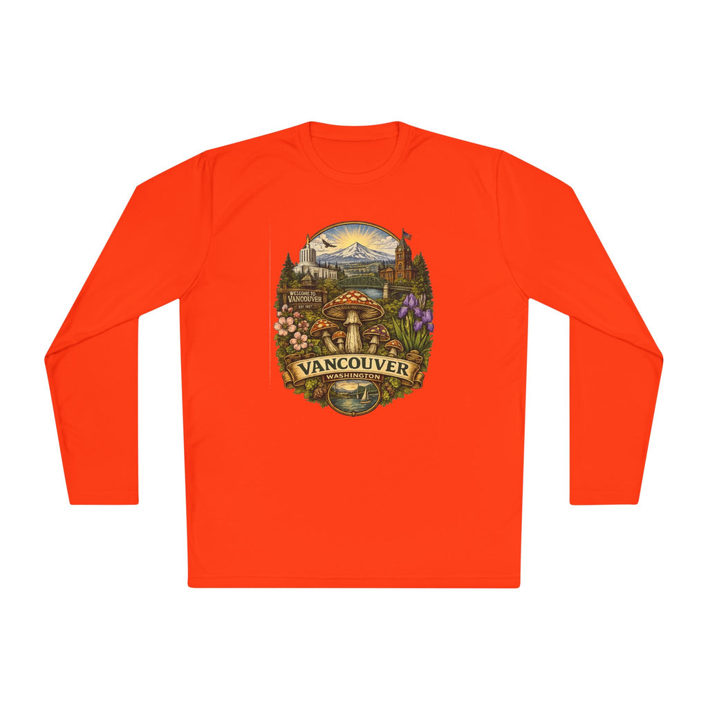 Vancouver Nature Long Sleeve Tee — Scenic Mountains & Mushroom Art