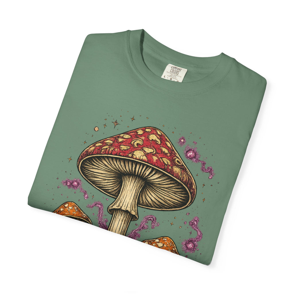 City: Portland Mushroom Graphic T-Shirt — Vintage Forest Amanita Design