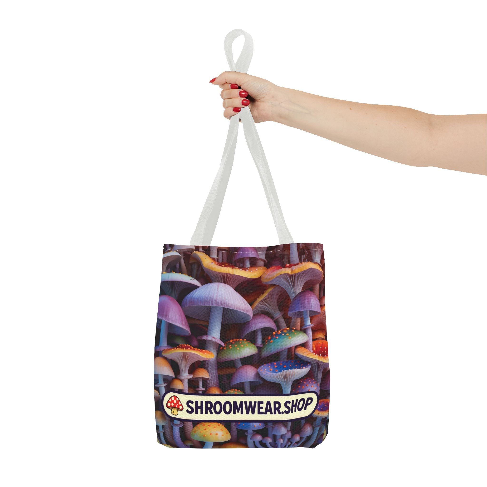 Tote Bag: Psychedelic Mushroom Tote Bag — Colorful Shroom Print Tote