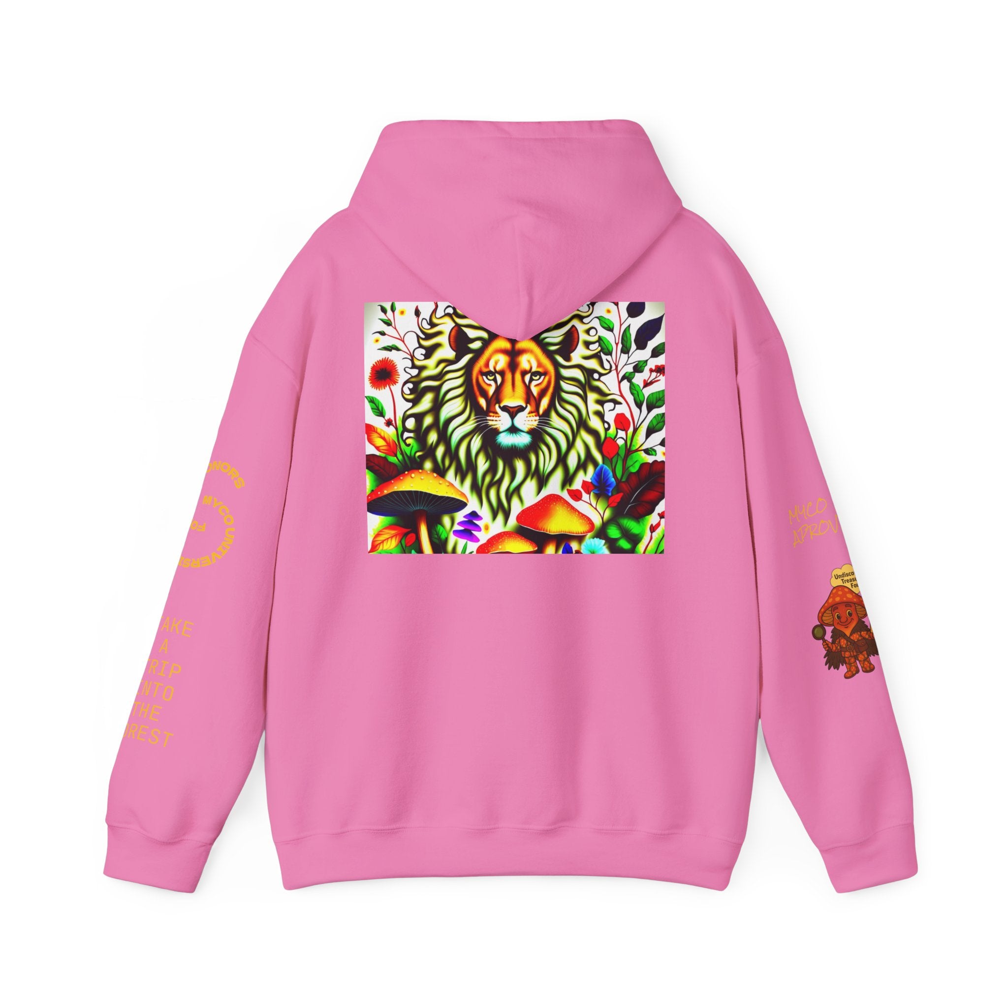 Myco University Lion & Mushroom Hoodie — Psychedelic Lion Graphic Pullover