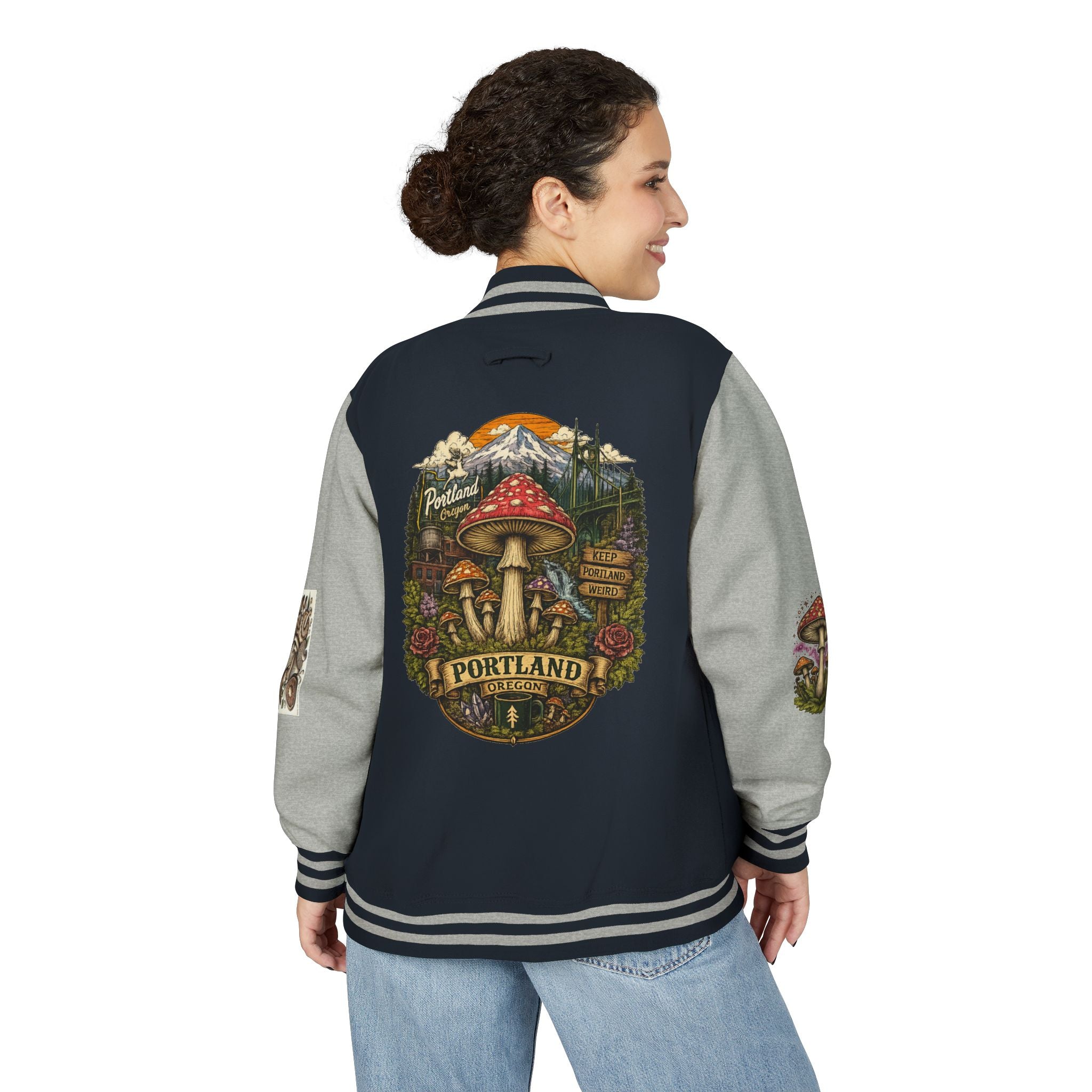 Portland Mushroom Patch Letterman Jacket