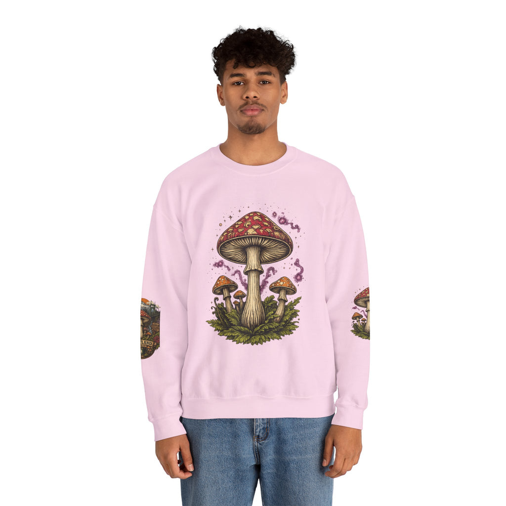 City: Portland Mushroom Crewneck Sweatshirt Vintage Psychedelic Fungi Graphic