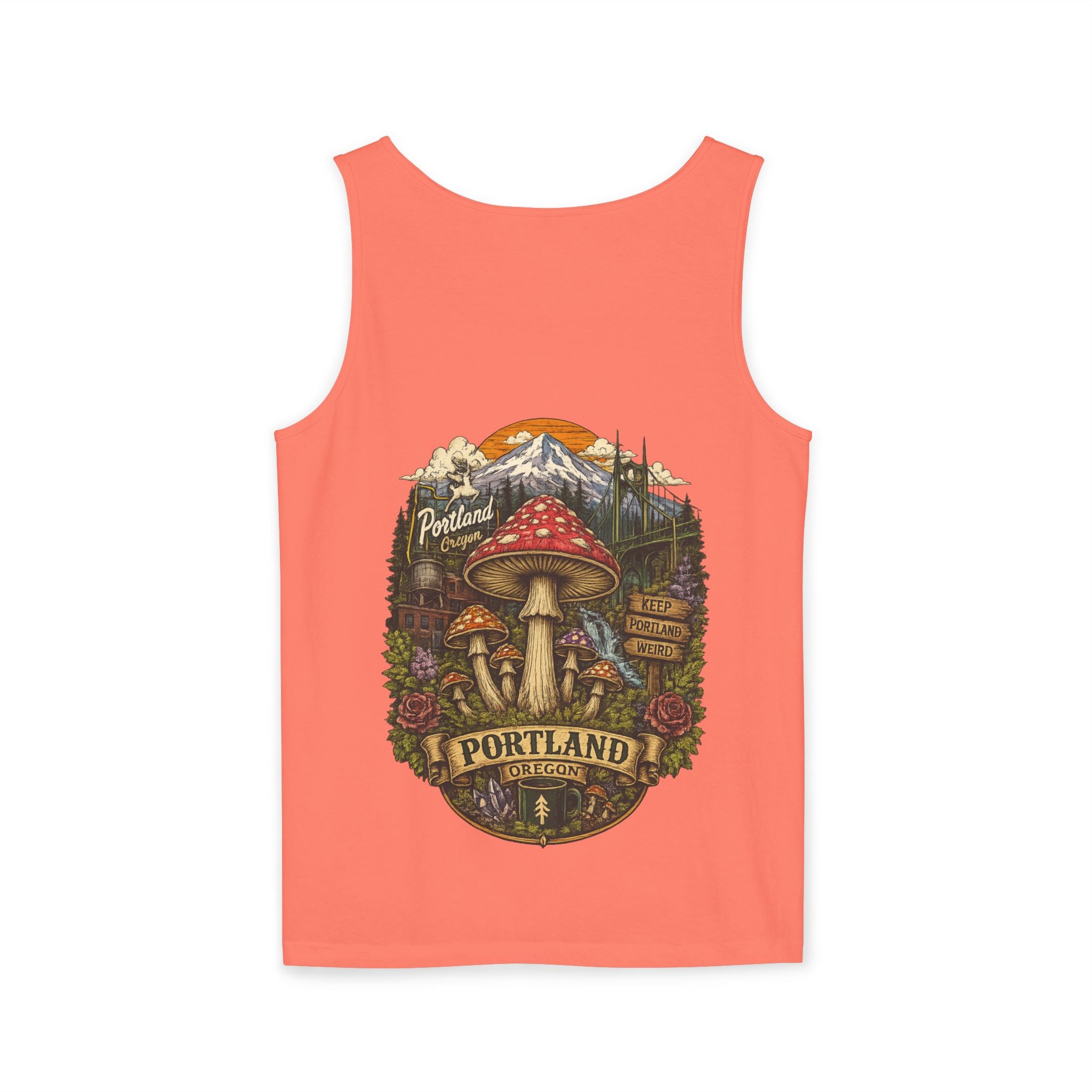 City: Portland Mushroom Tank Top — Psychedelic Forest Graphic Tank