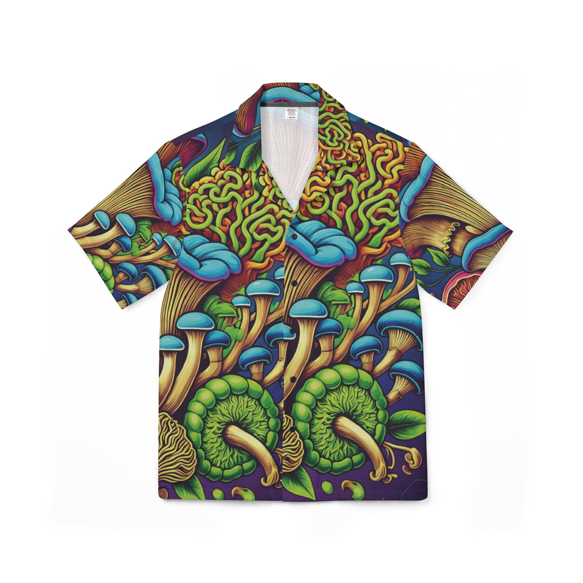 Psychedelic Mushroom Hawaiian Camp Shirt — Tropical Trippy Fungi AOP