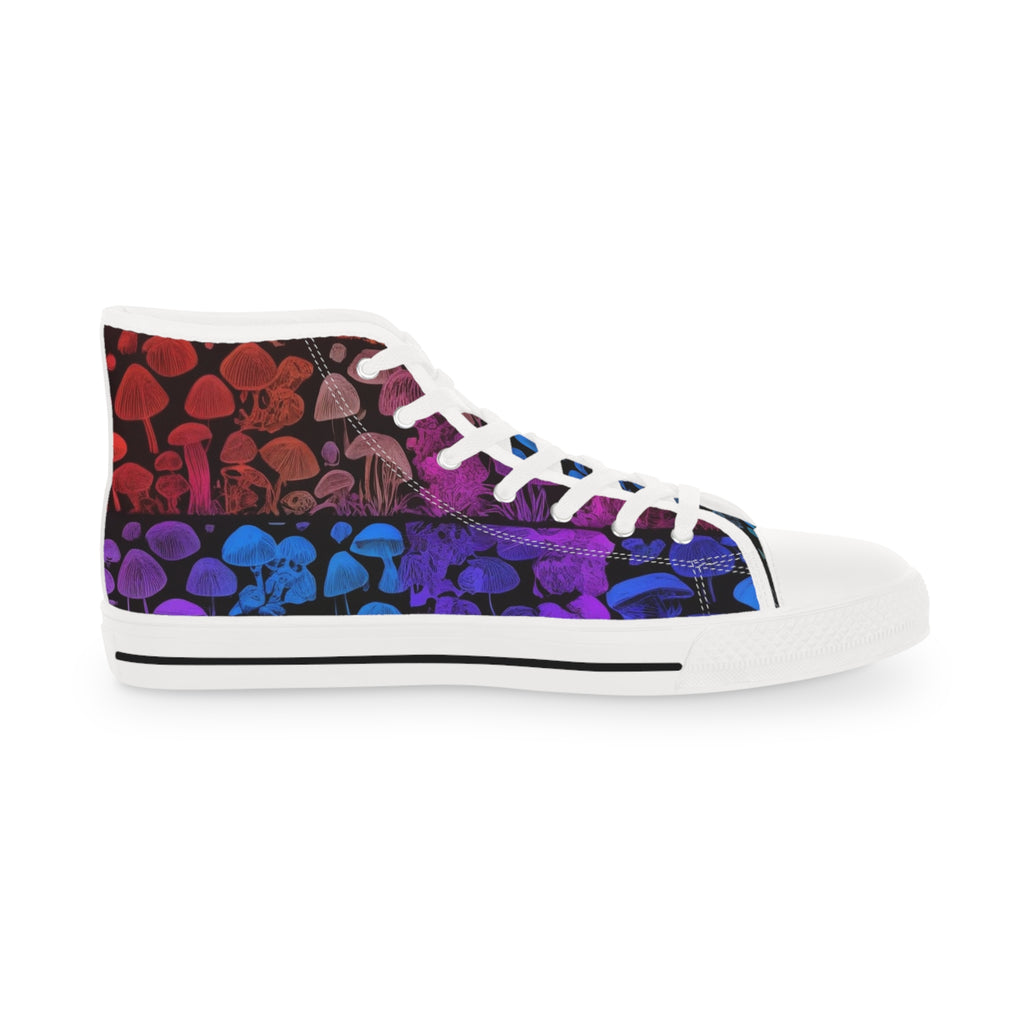 High Top Sneakers — Vibrant Floral Gradient Canvas Shoes