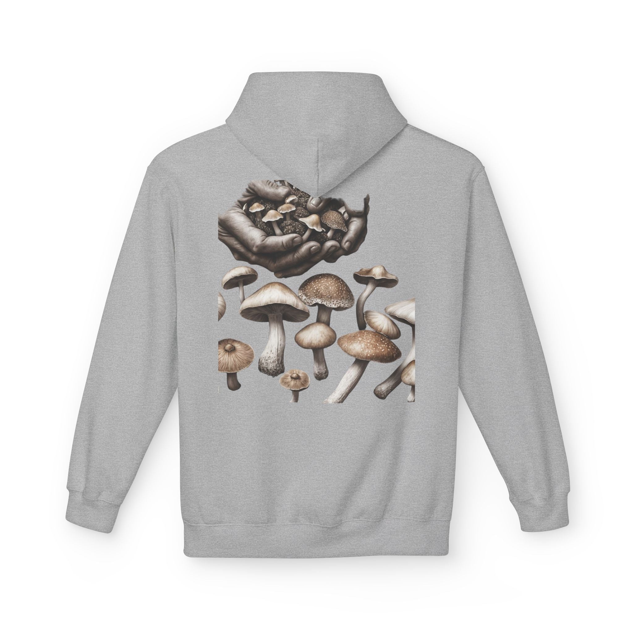 Mushroom Art Hoodie — Botanical Foraging Graphic Pullover