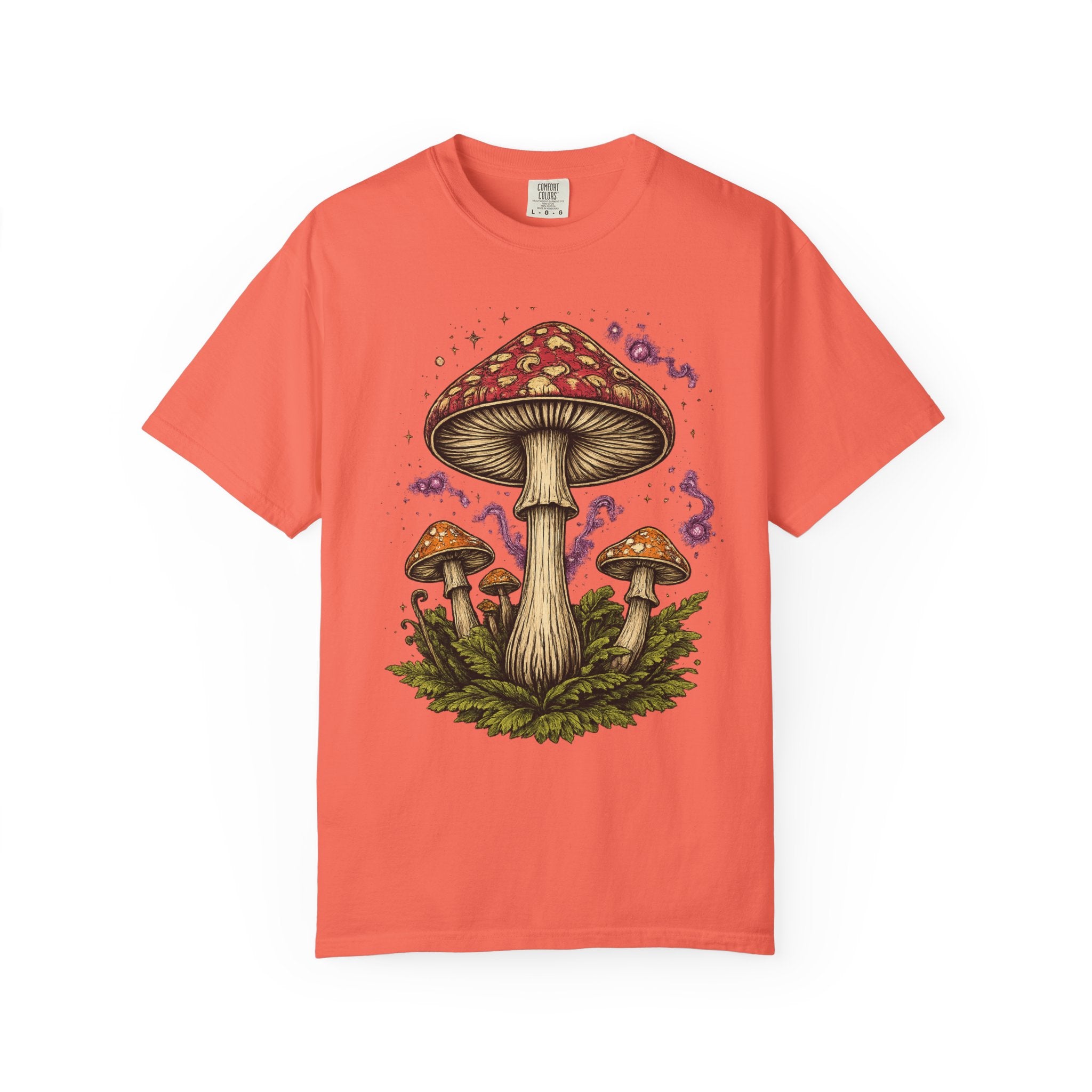 City: Portland Mushroom Graphic T-Shirt — Vintage Forest Amanita Design