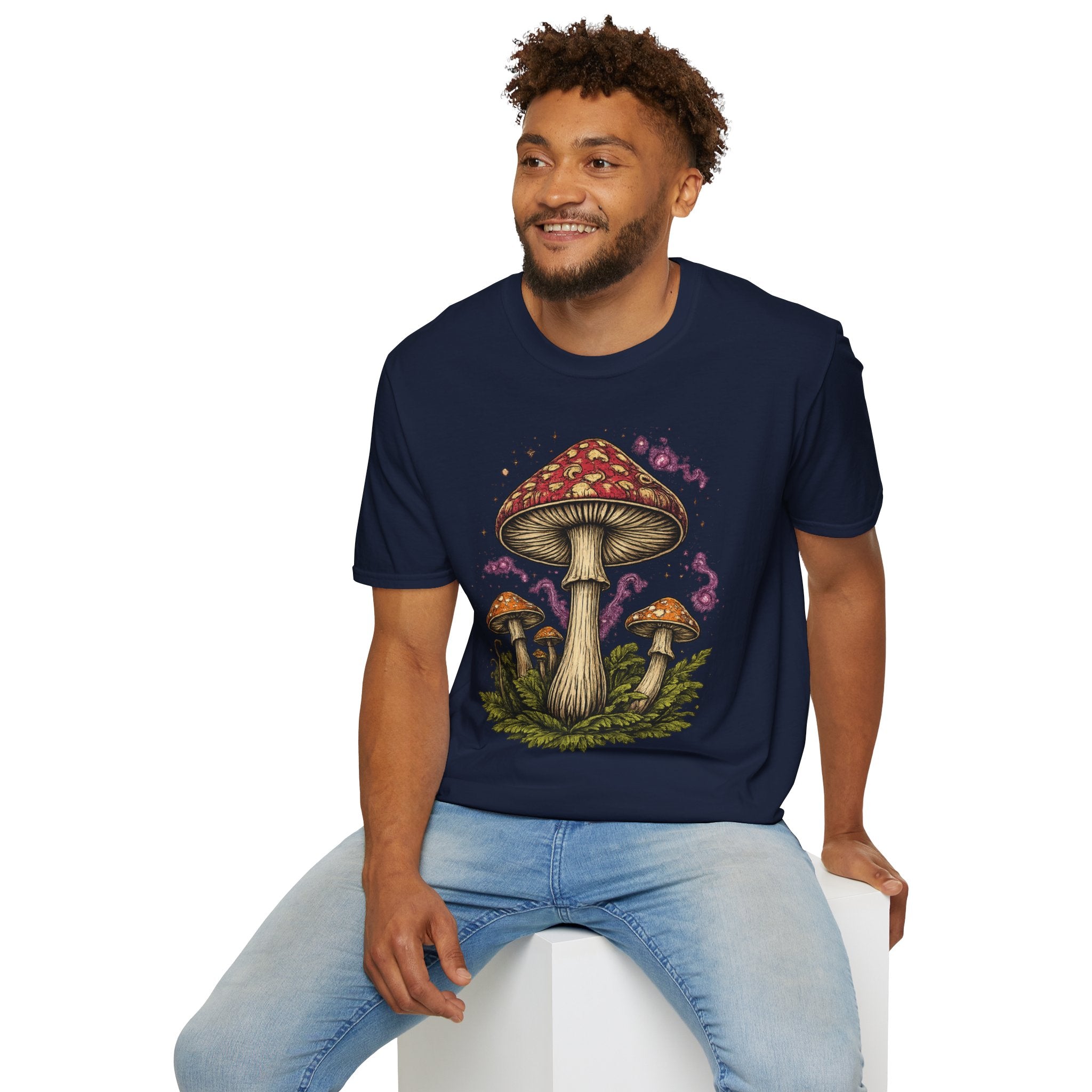 City: Portland Mushroom Magic T-Shirt — Vintage Red Toadstool Illustration