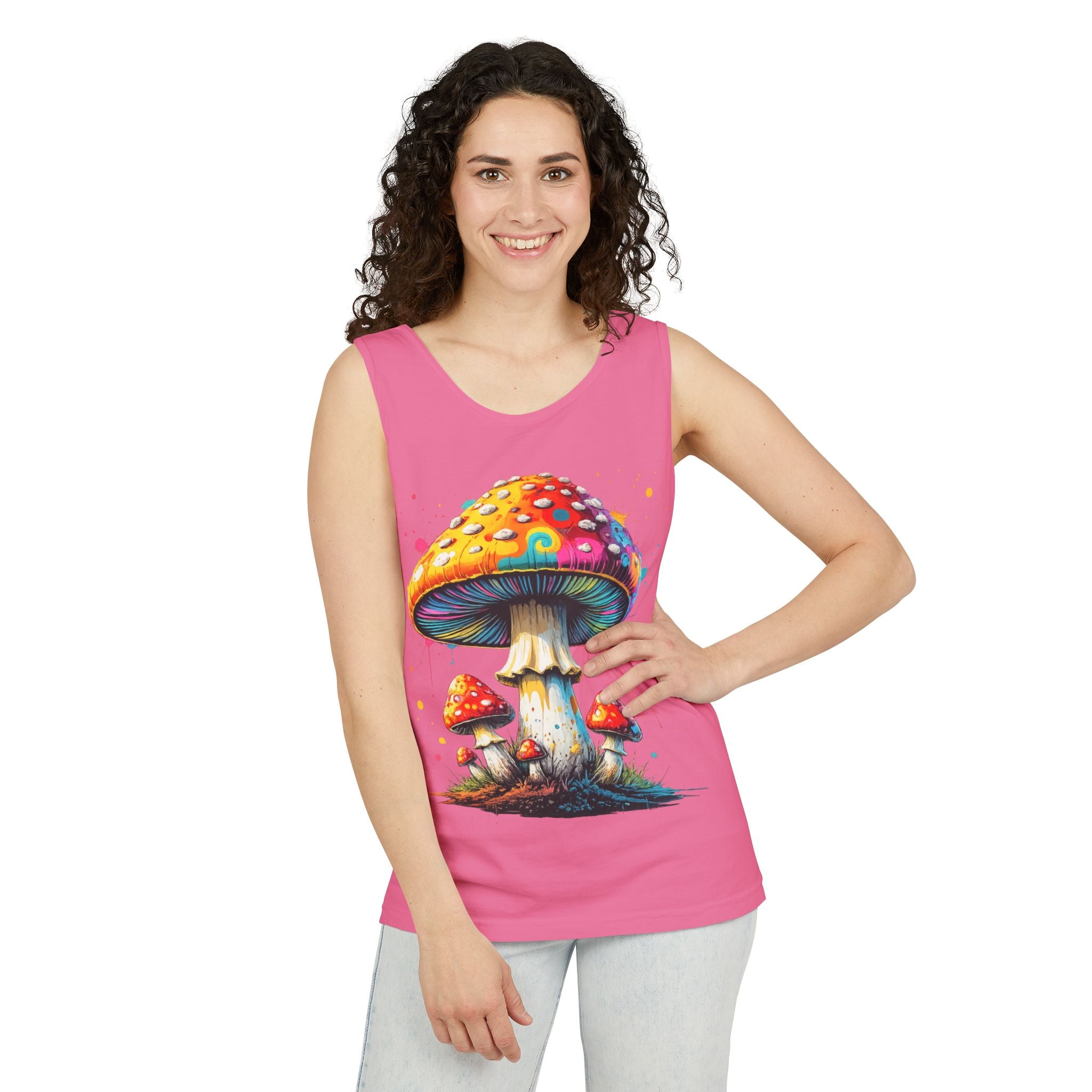 Mushroom Graphic Tank Top — Colorful Psychedelic Fungi Design