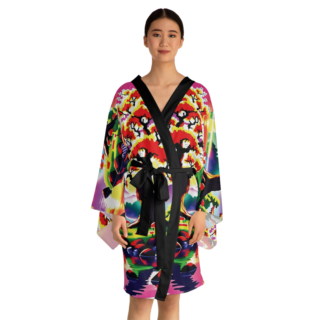 Kimono Robe: Sunset Sakura Kimono Robe