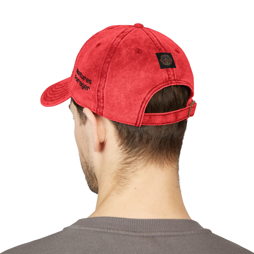 Gorra Floral Bordada Vintage — Gorra Retro Roja de Papá
