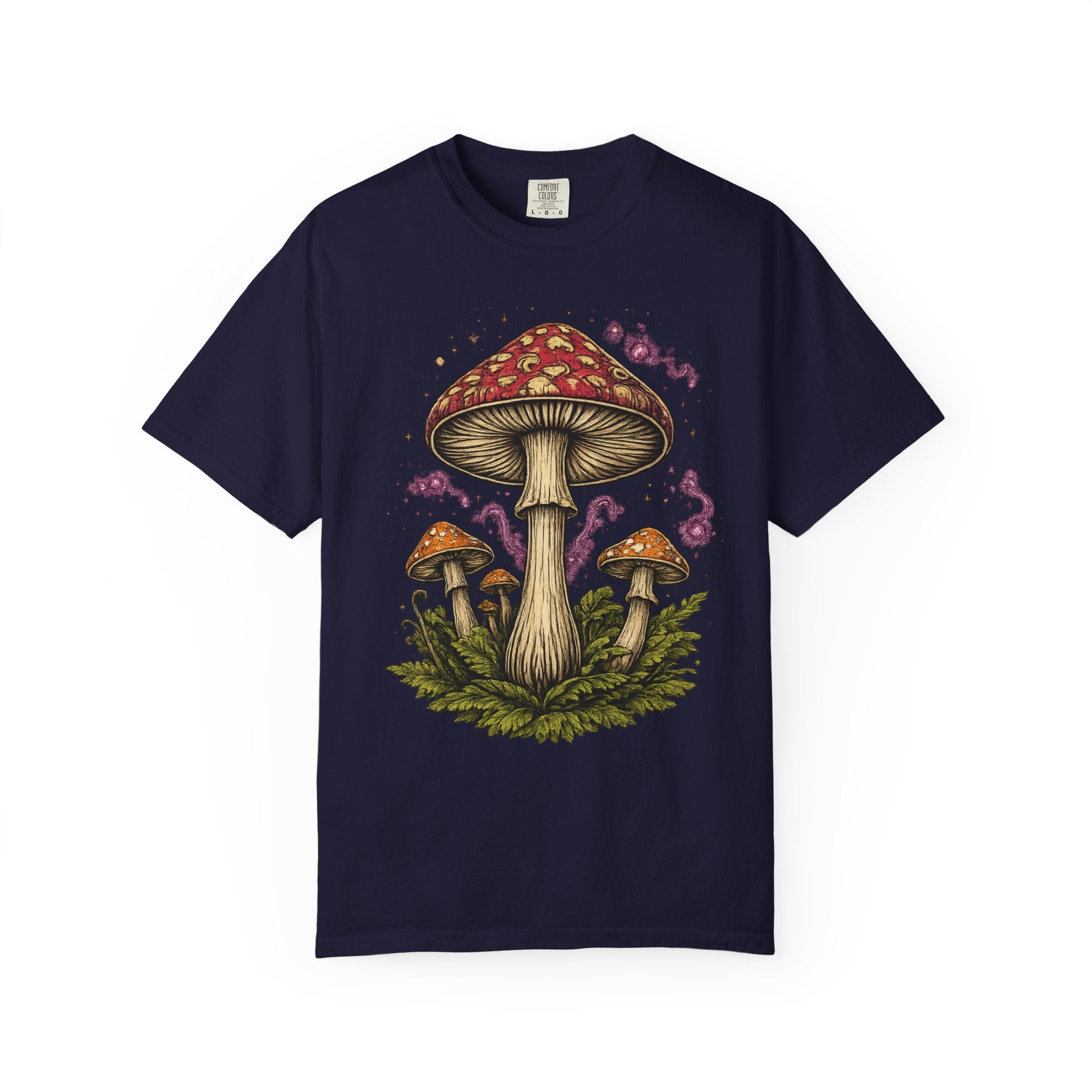 City: Portland Mushroom Graphic T-Shirt — Vintage Forest Amanita Design