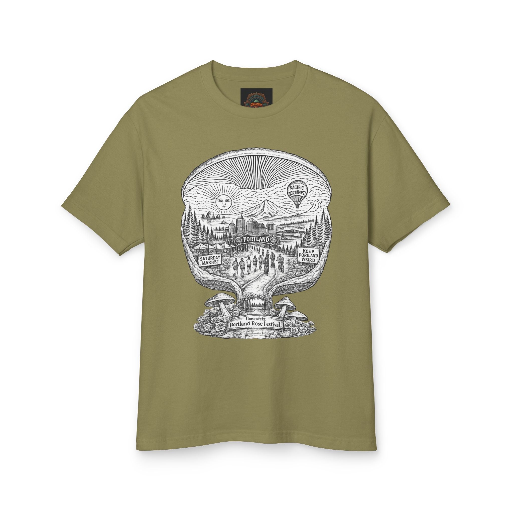 Portland Mushrooms Graphic Tee — Vintage Outdoor Nature T-Shirt