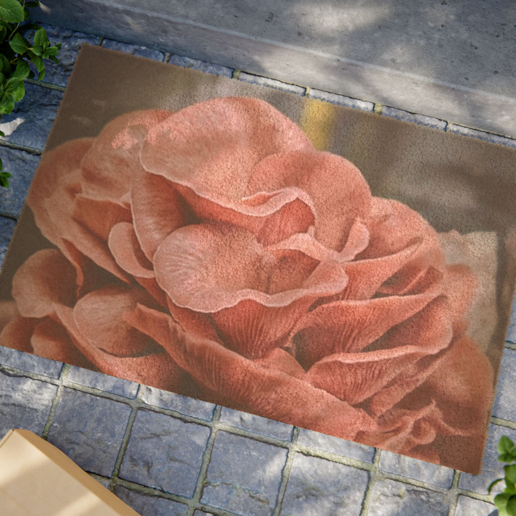 Rose Bloom Doormat - Floral Entryway Welcome Mat