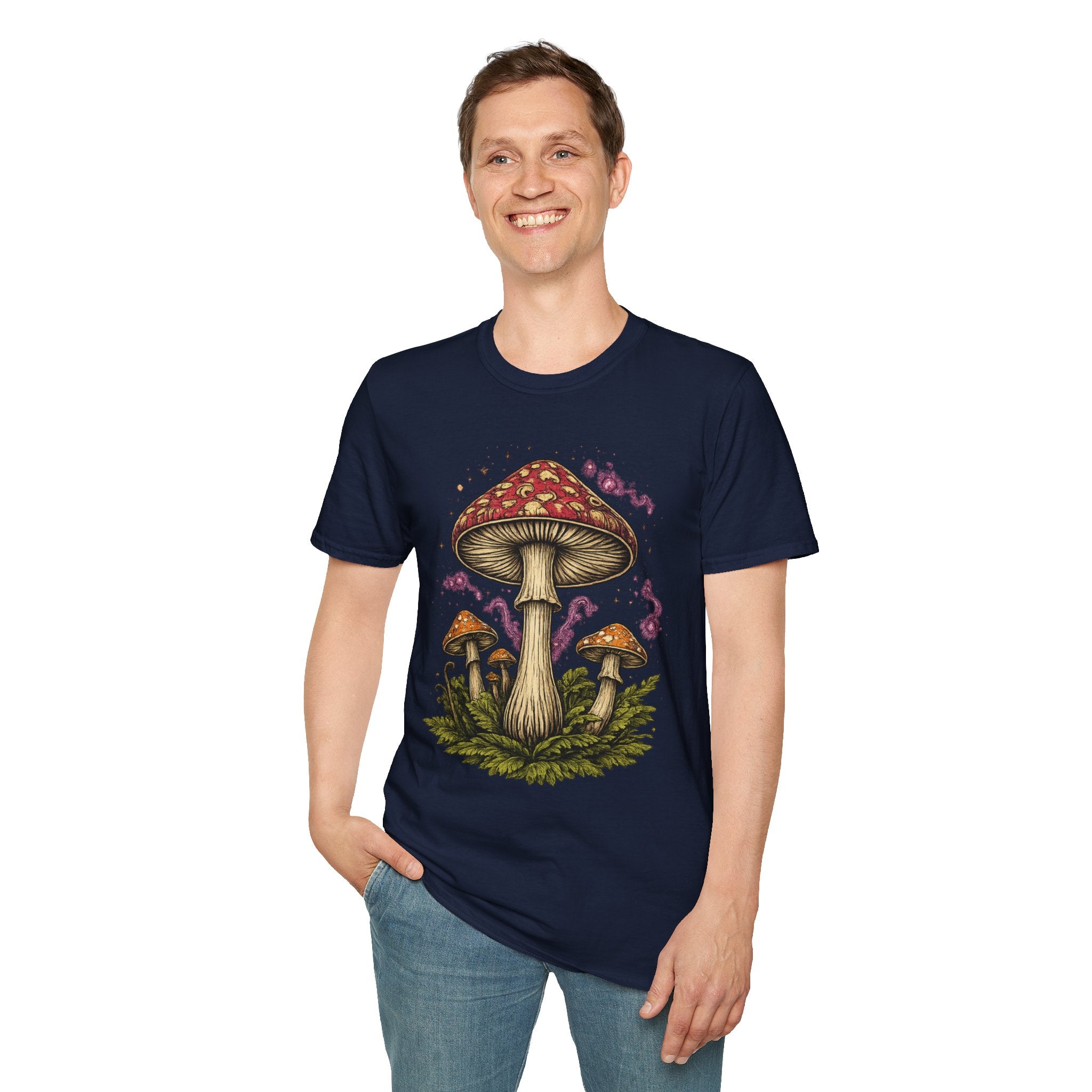 City: Gresham Psychedelic Mushroom Graphic T-Shirt — Red Amanita Illustration