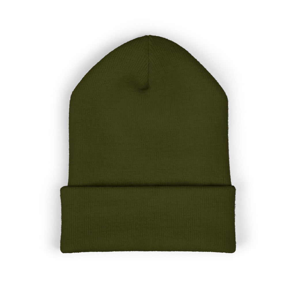 Beanie: Embroidered Colorful Mushroom Beanie — Cute Cuffed Knit Hat