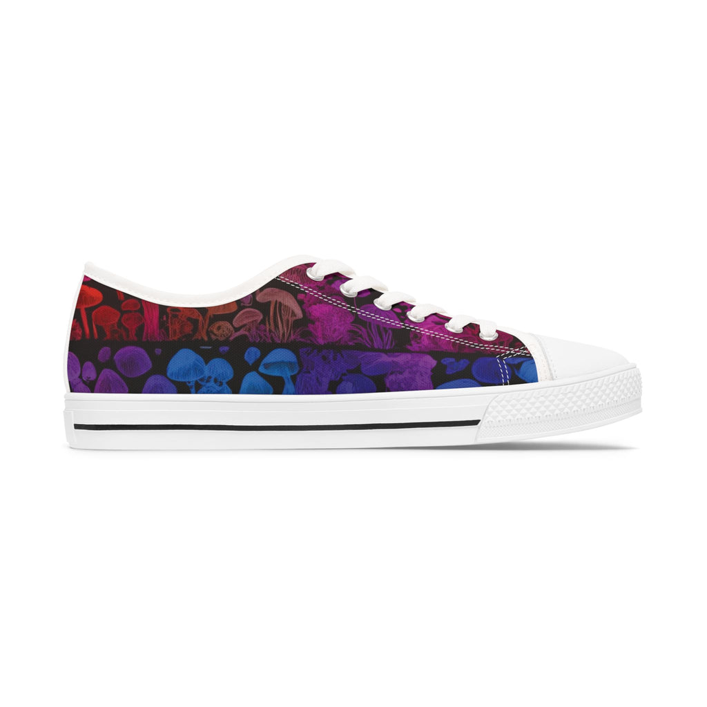 Women's Low Top Sneakers — Purple Skull Pattern Casual Canvas Shoes