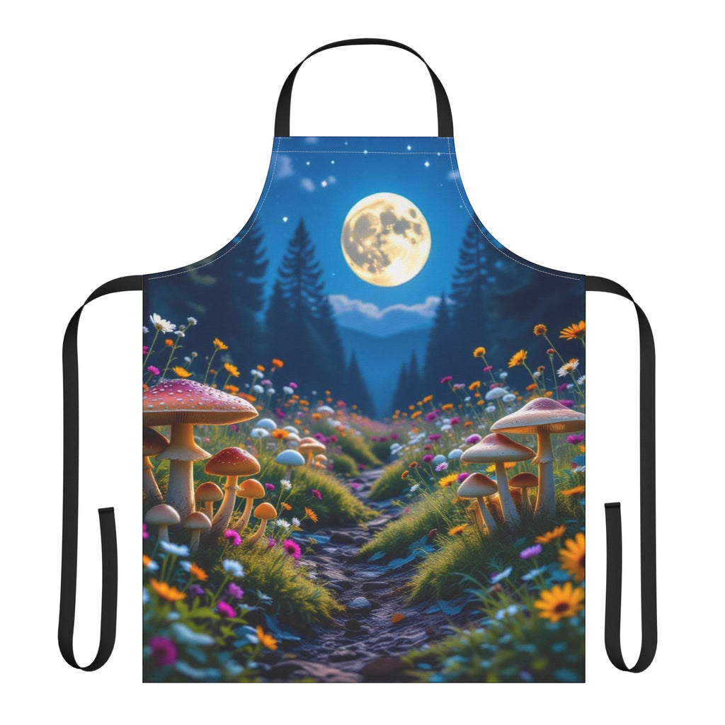 Delantal Sendero Encantado de Hongos Bajo la Luz de la Luna – Cocina con Magia, Limpia con Estilo