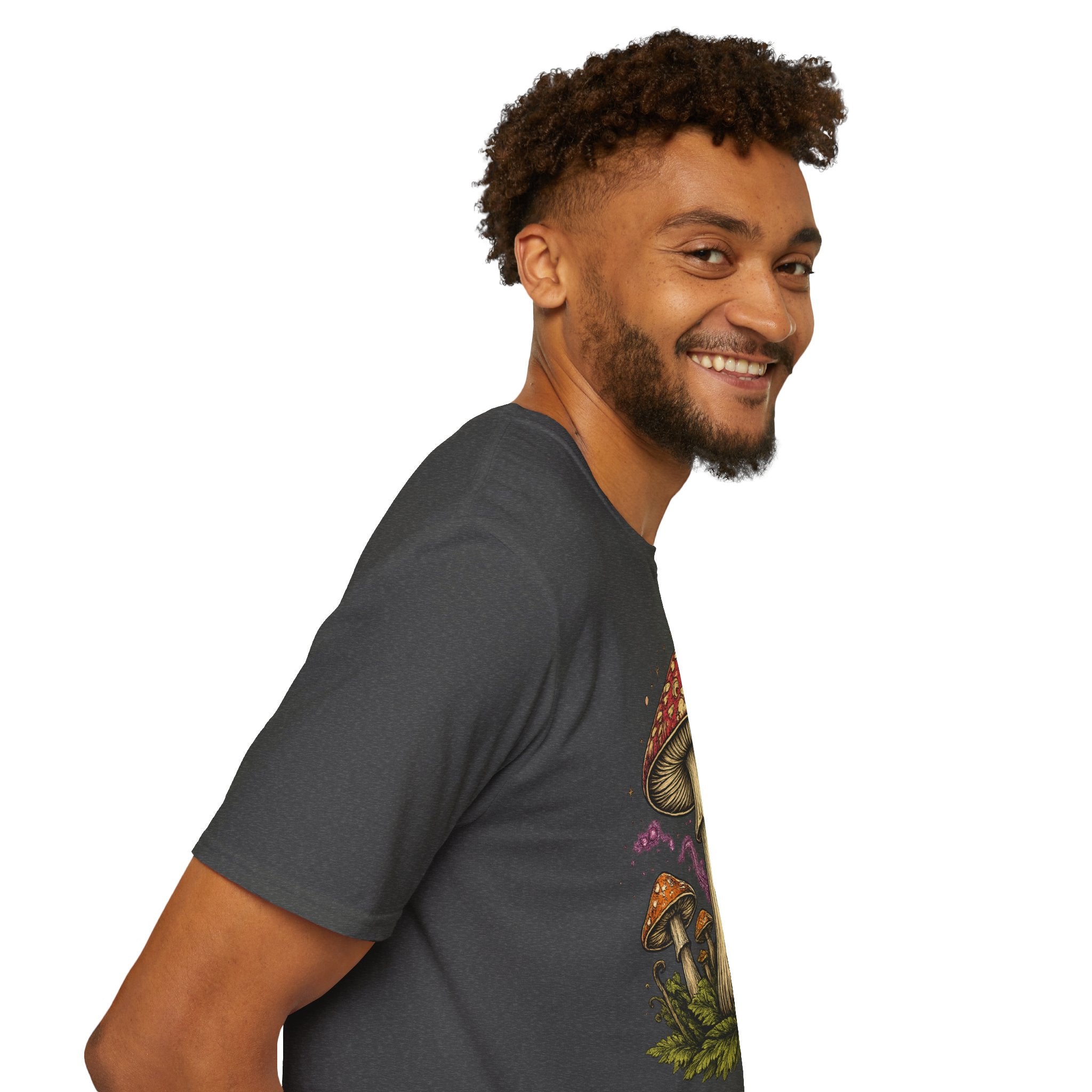 Psychedelic Mushroom Graphic T-Shirt — Red Amanita Illustration