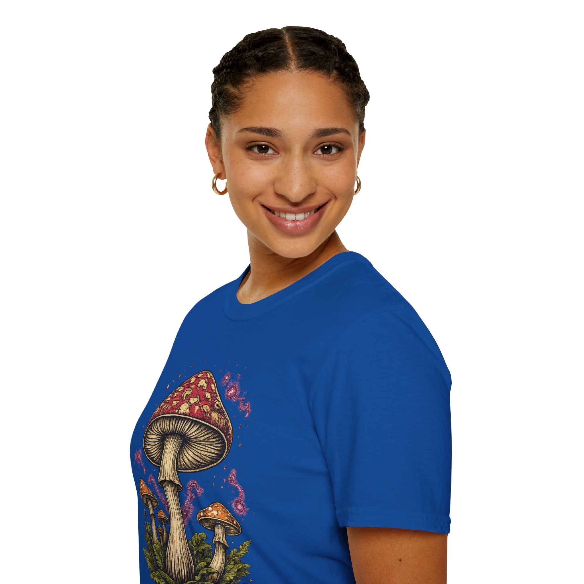 Psychedelic Mushroom Graphic T-Shirt — Red Amanita Illustration