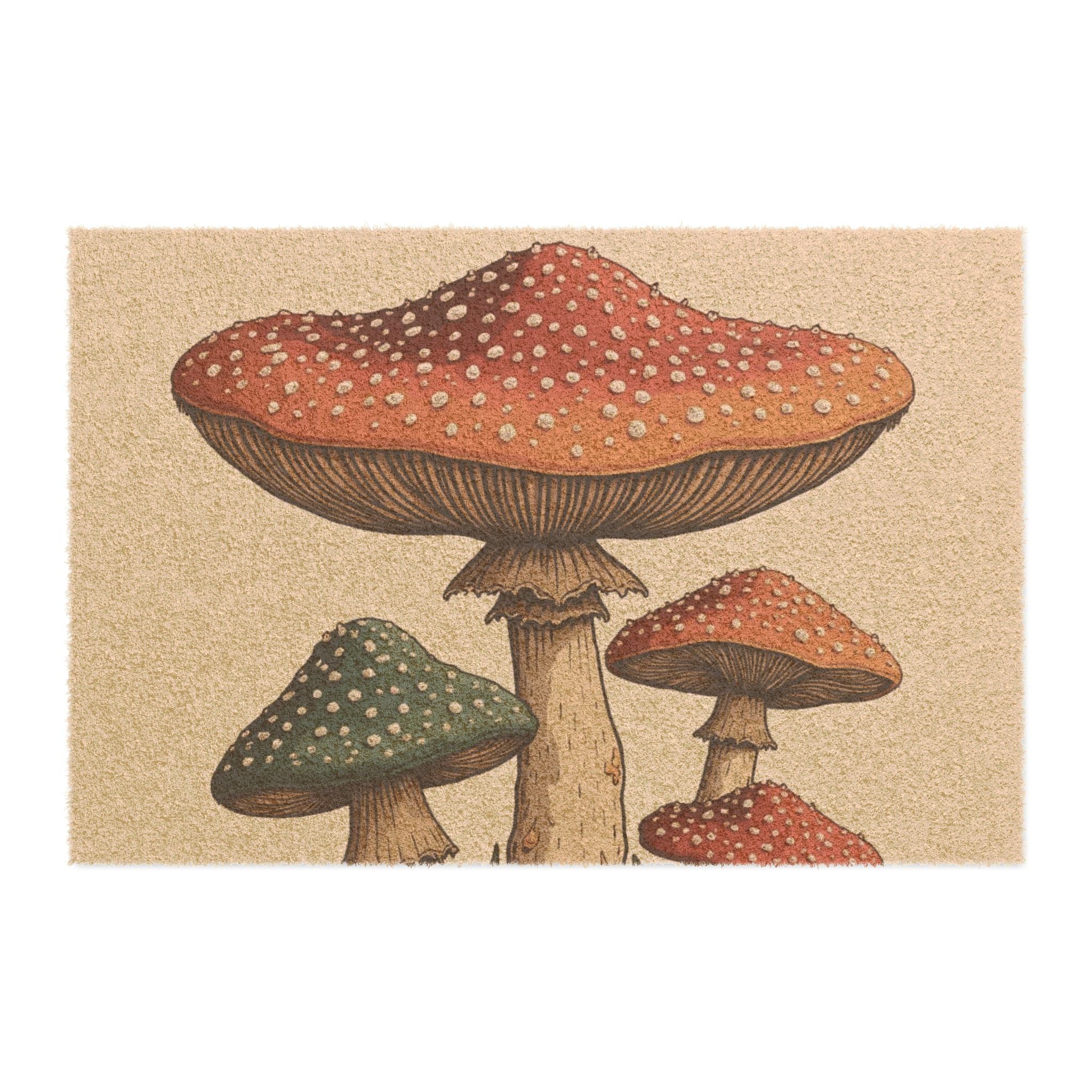Mushroom Vintage Doormat – Retro Toadstool Welcome Mat