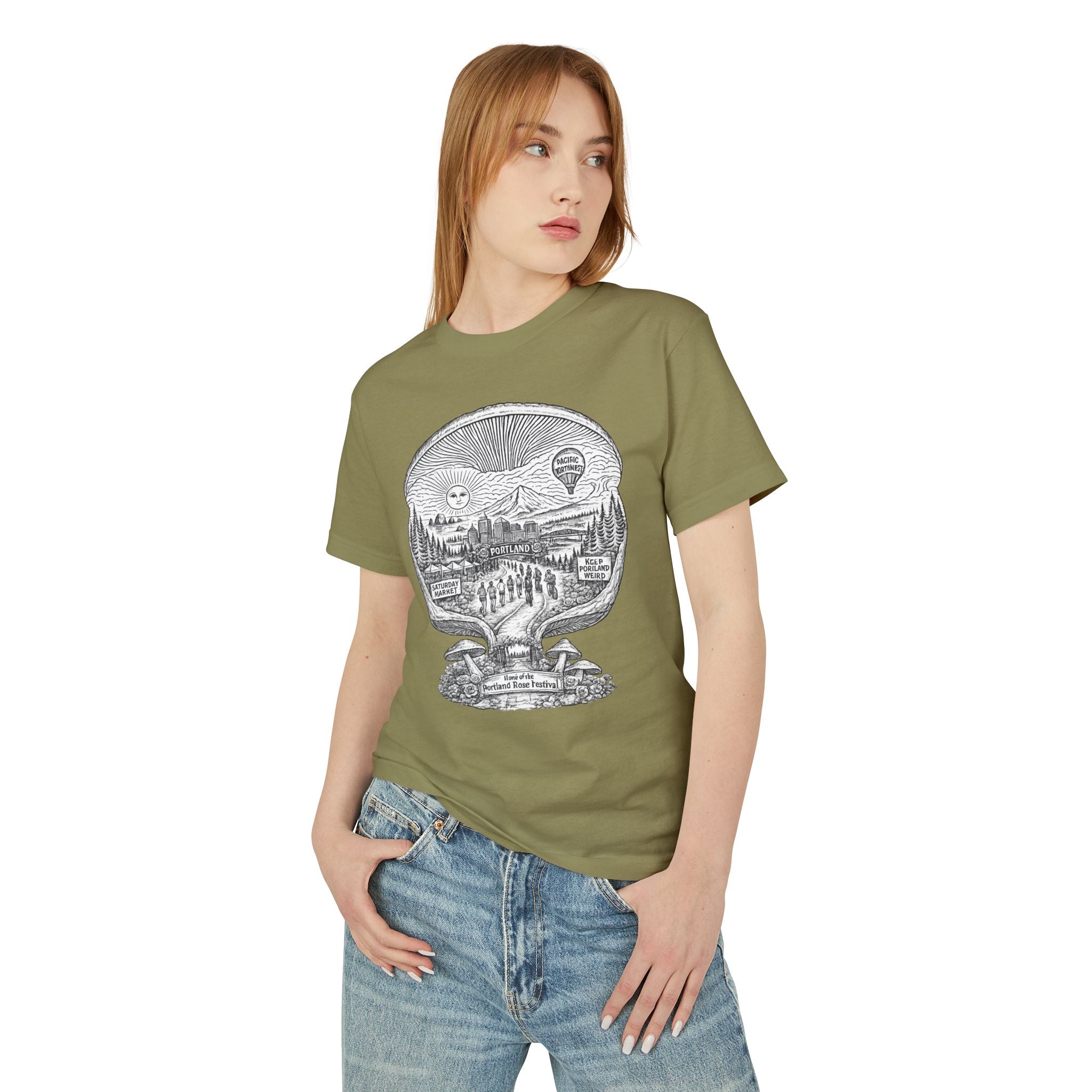 Portland Mushrooms Graphic Tee — Vintage Outdoor Nature T-Shirt