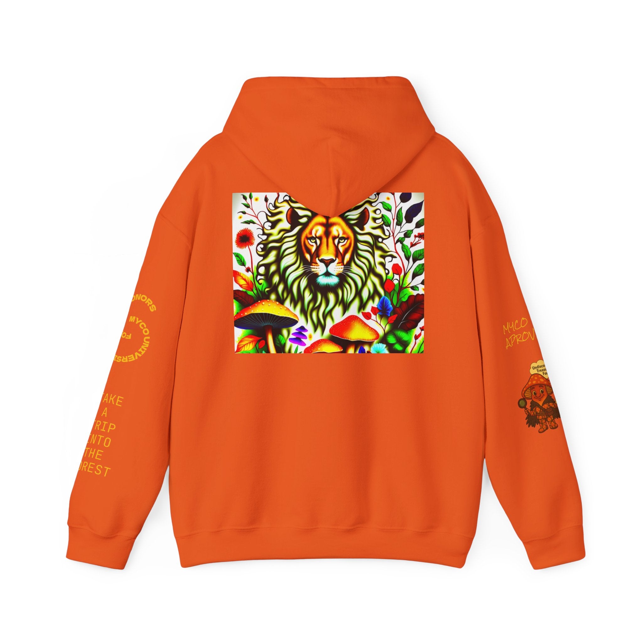 Myco University Lion & Mushroom Hoodie — Psychedelic Lion Graphic Pullover