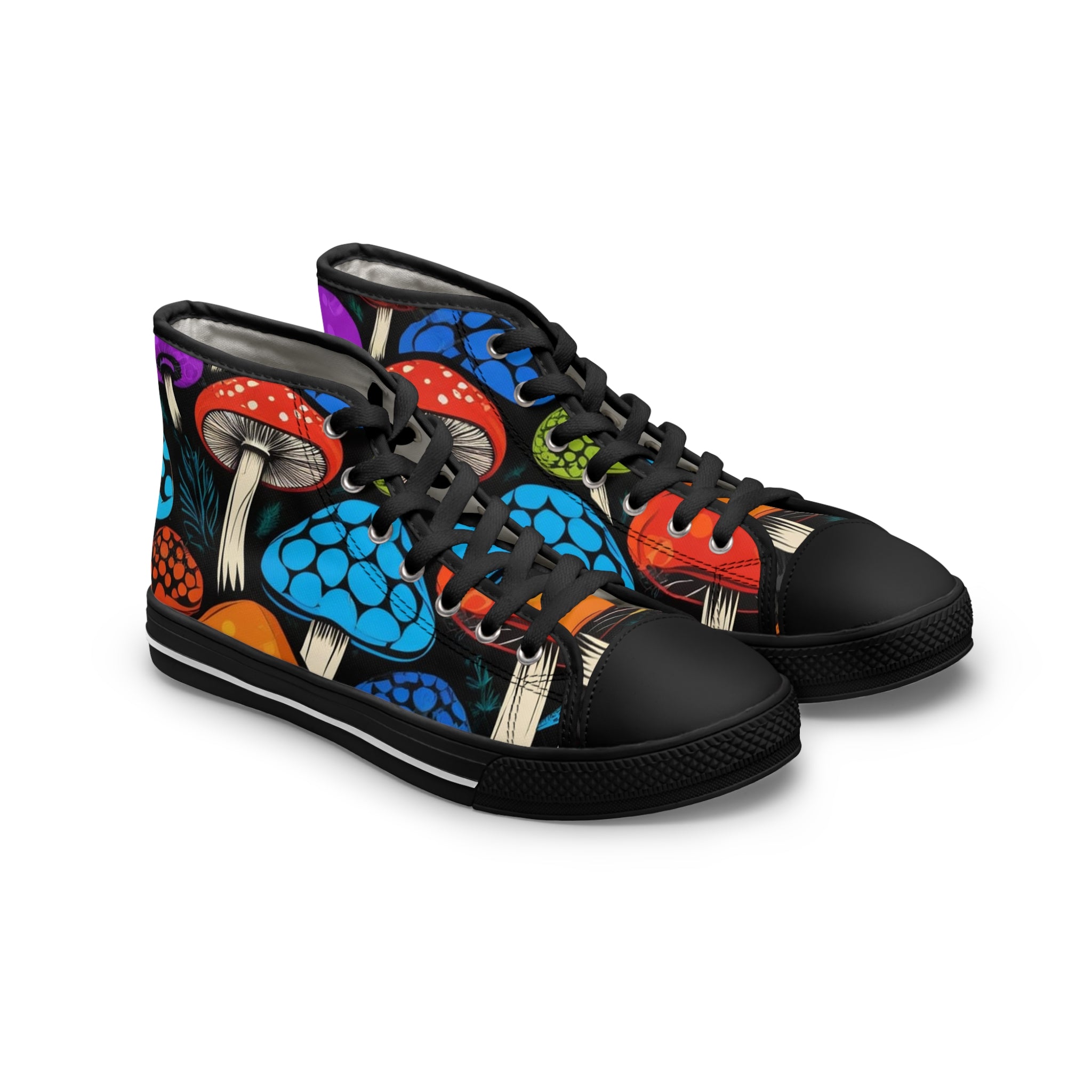 Zapatillas altas para mujer — Estampado de setas psicodélicas de colores