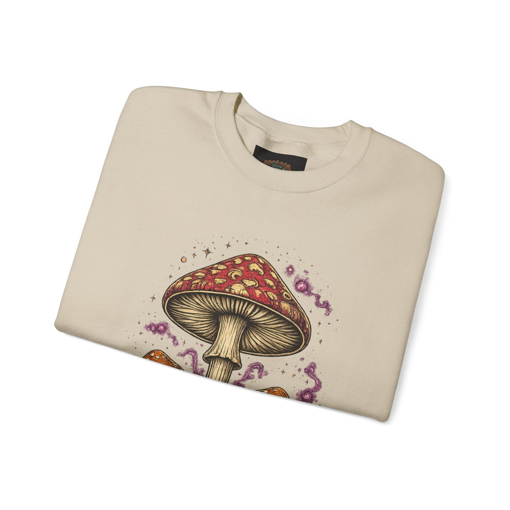 City: Portland Mushroom Crewneck Sweatshirt Vintage Psychedelic Fungi Graphic