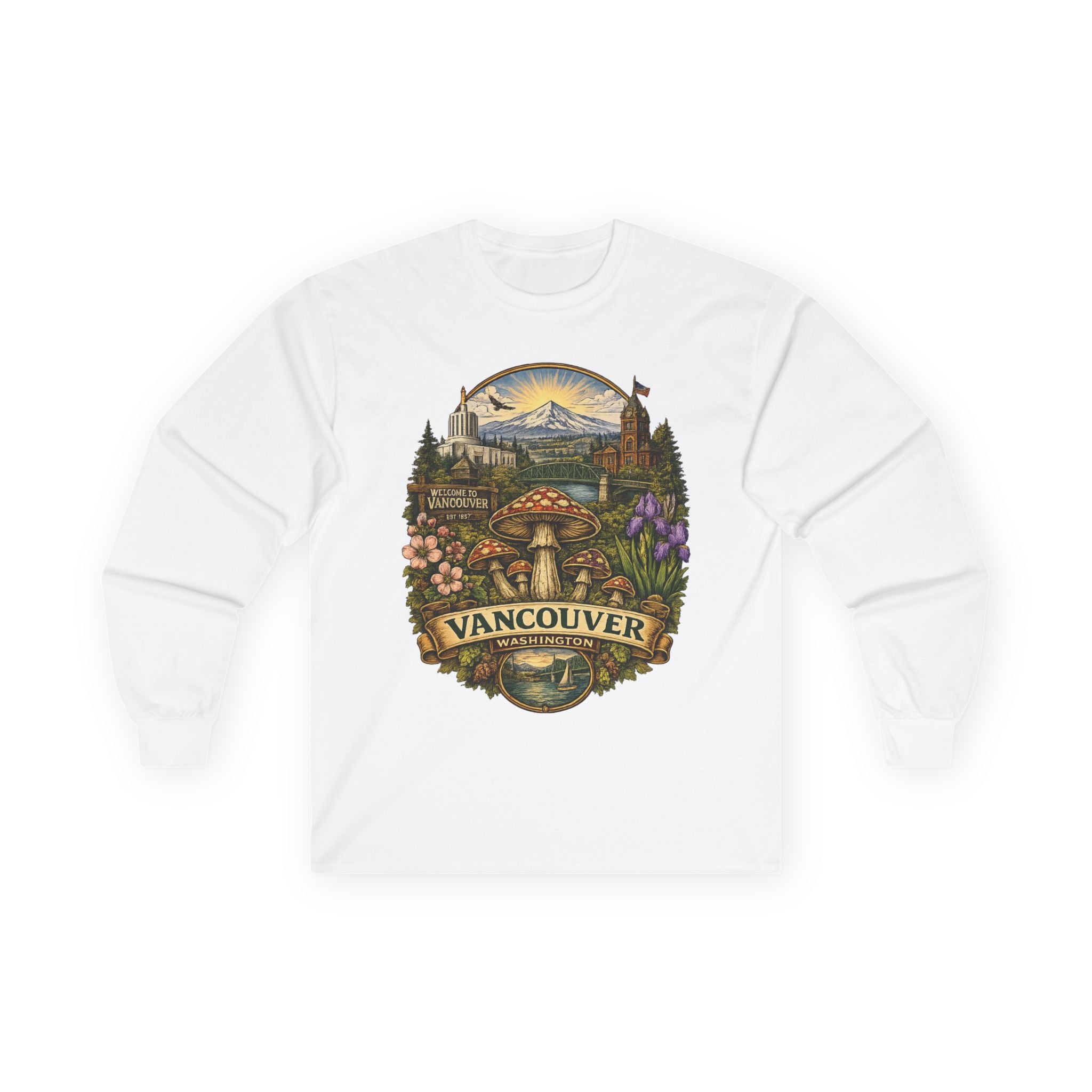 City: Vancouver Mushroom Graphic Long Sleeve Tee