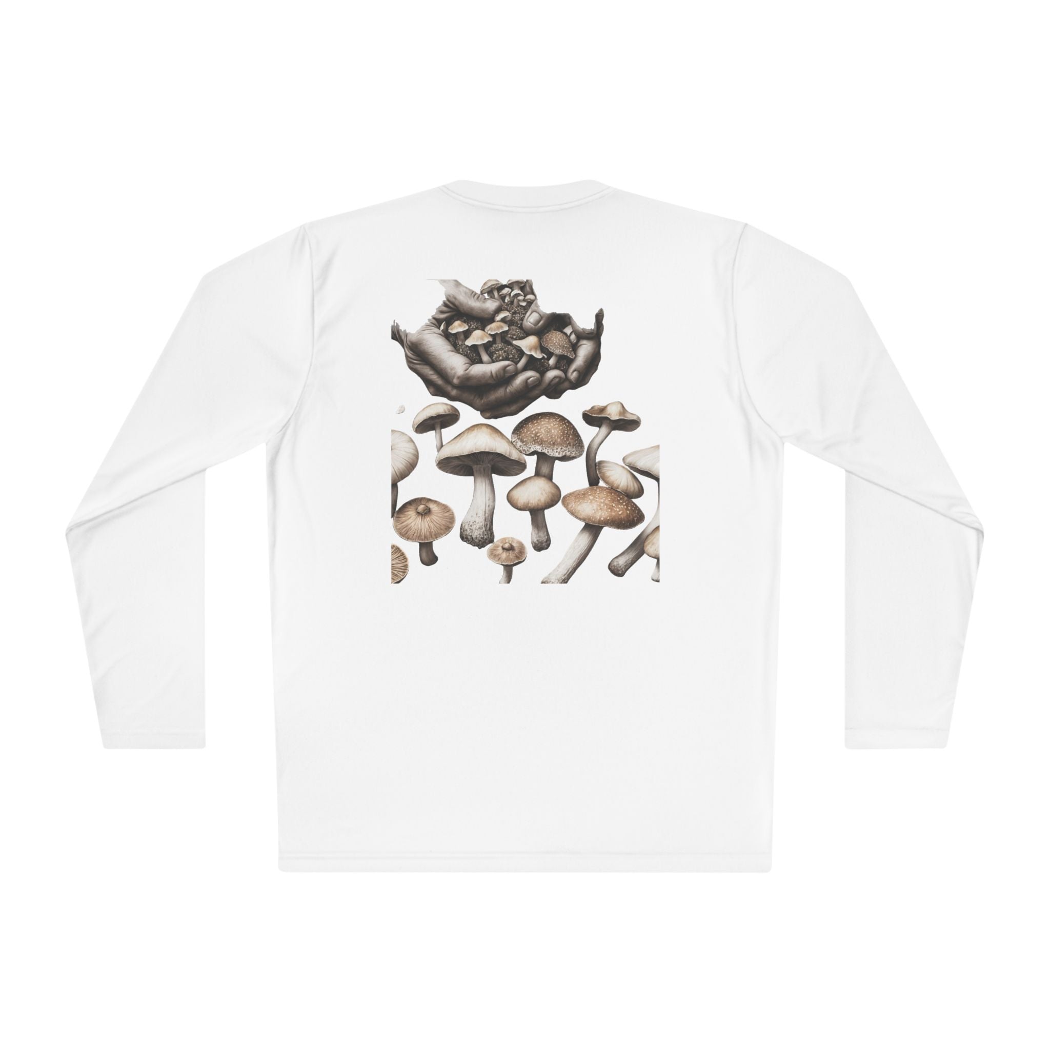 Vancouver Nature Long Sleeve Tee — Scenic Mountains & Mushroom Art